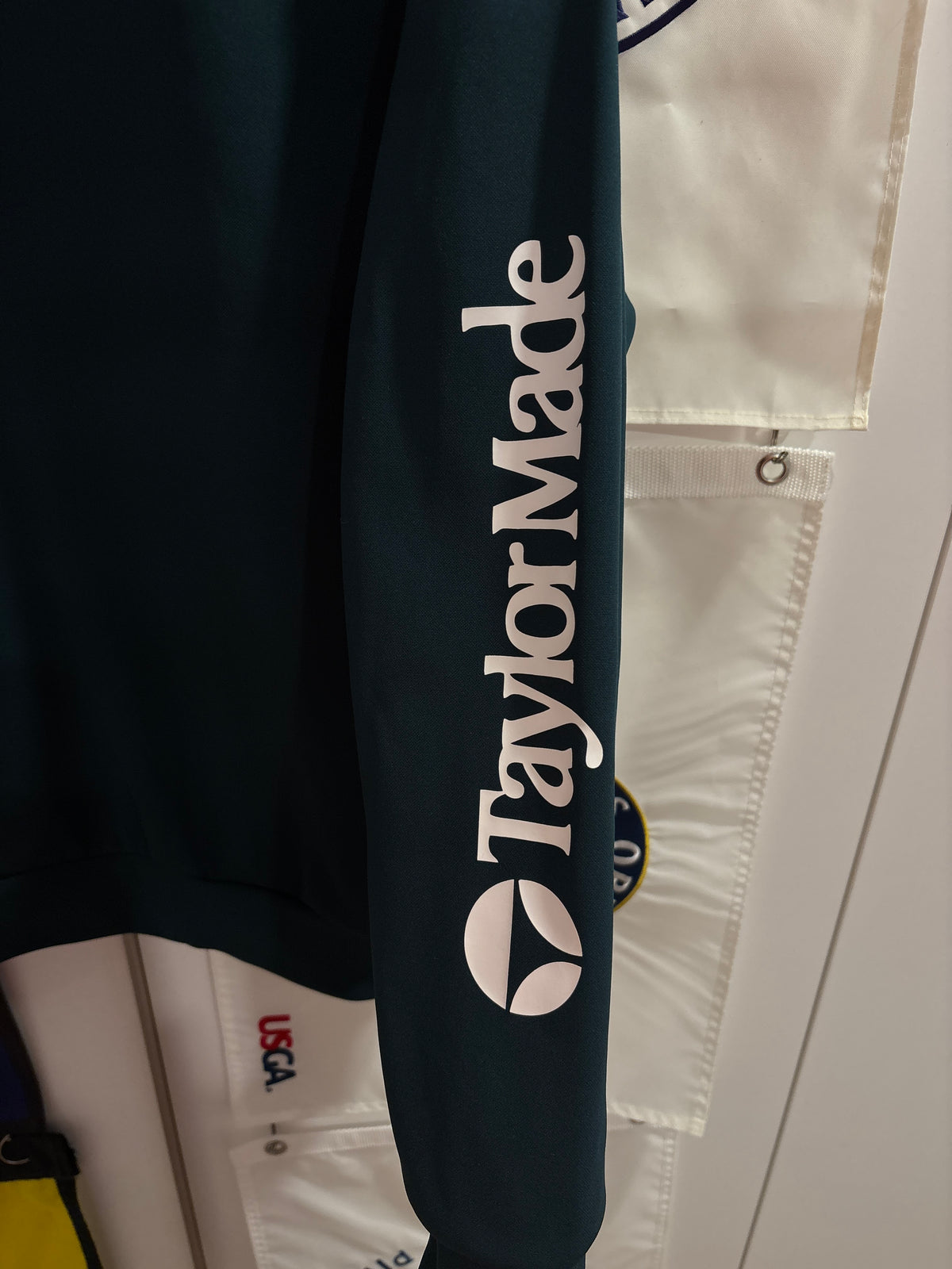 2020s TaylorMade Retro Classic Logo Quarter Zip Dark Green