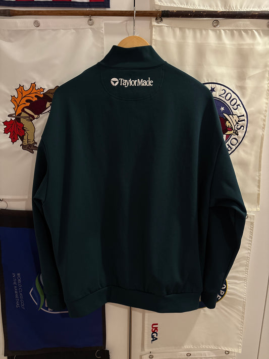 2020s TaylorMade Retro Classic Logo Quarter Zip Dark Green