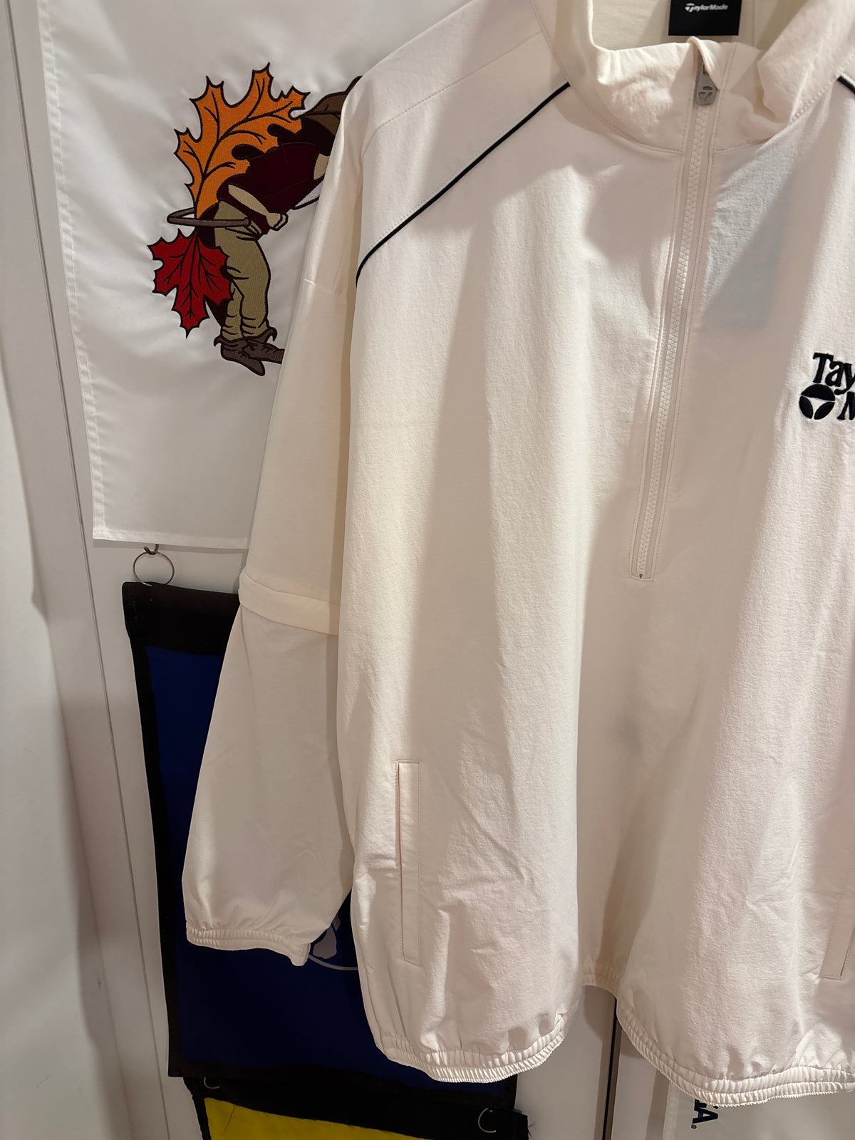 2020s TaylorMade Retro Classic Logo Half Zip Windbreaker Jacket White