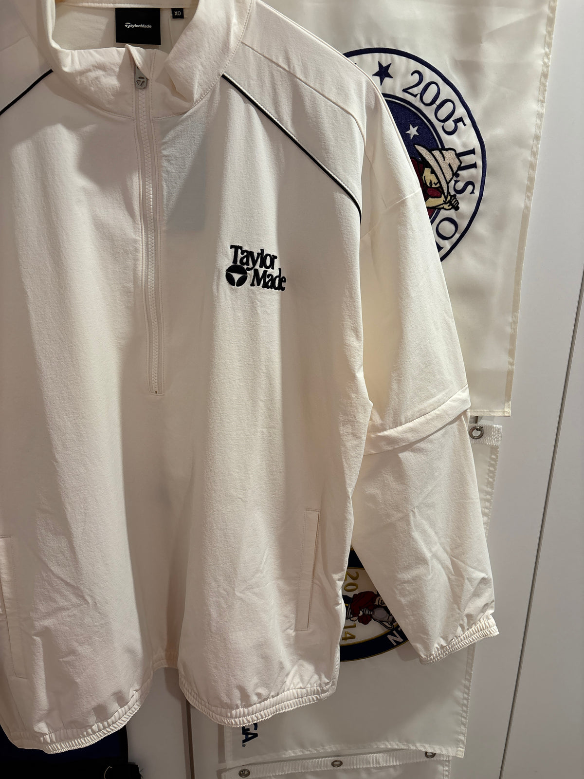 2020s TaylorMade Retro Classic Logo Half Zip Windbreaker Jacket White