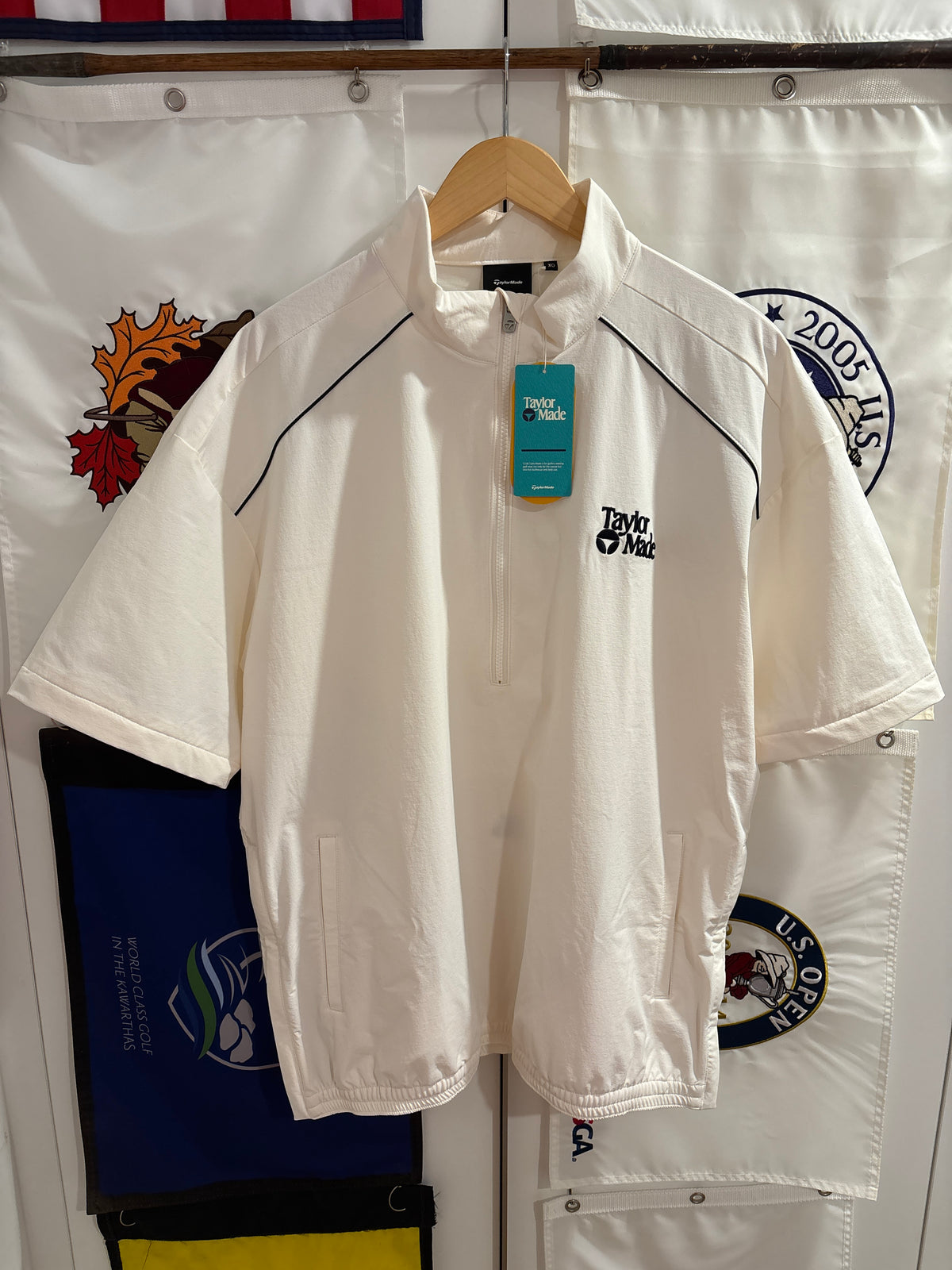 2020s TaylorMade Retro Classic Logo Half Zip Windbreaker Jacket White