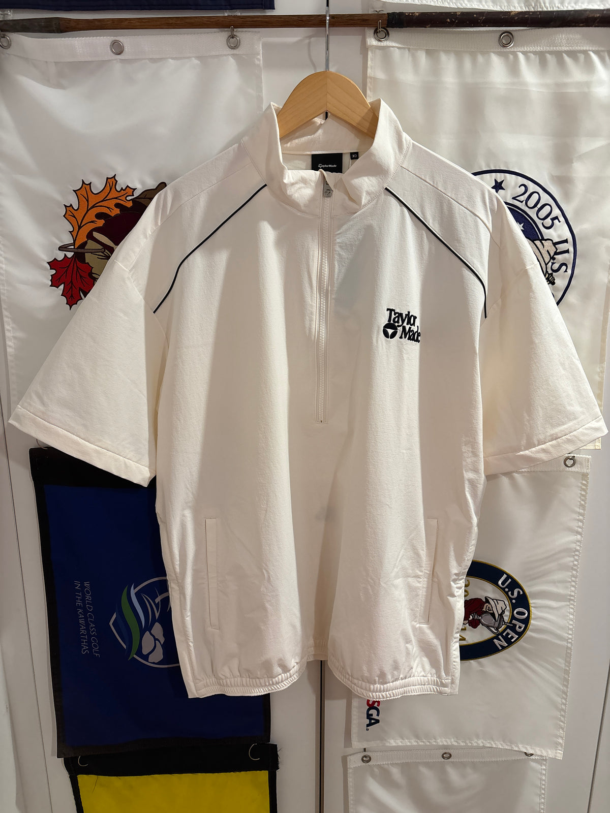 2020s TaylorMade Retro Classic Logo Half Zip Windbreaker Jacket White