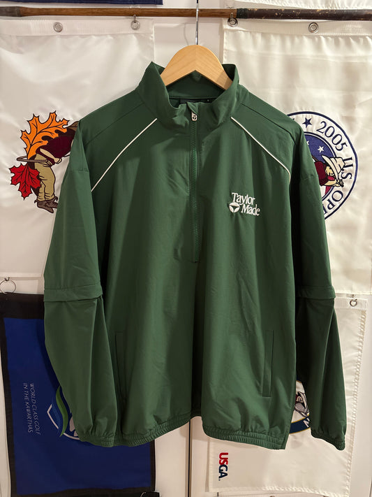 2020s TaylorMade Retro Classic Logo Half Zip Windbreaker Green