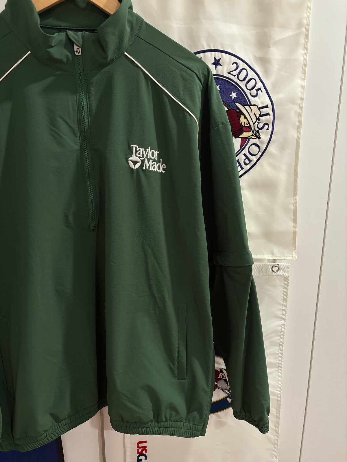2020s TaylorMade Retro Classic Logo Half Zip Windbreaker Green