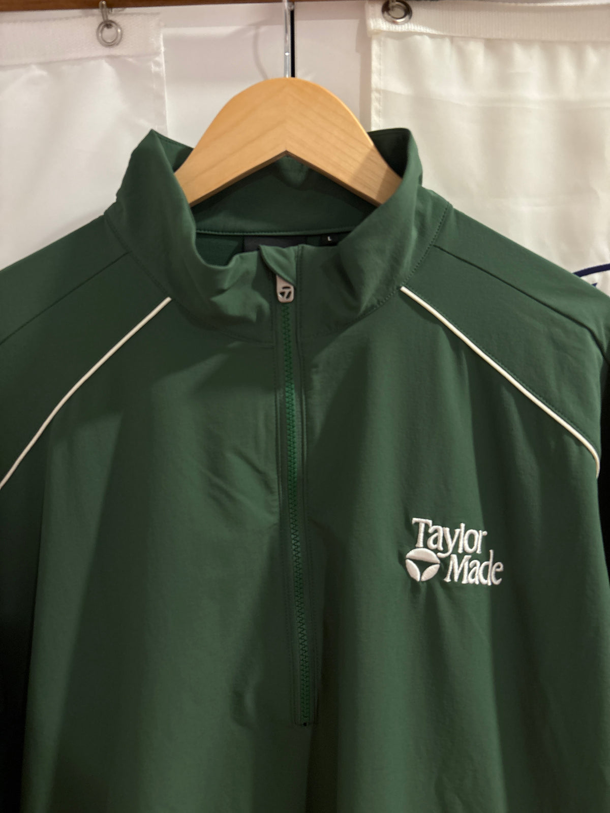 2020s TaylorMade Retro Classic Logo Half Zip Windbreaker Green