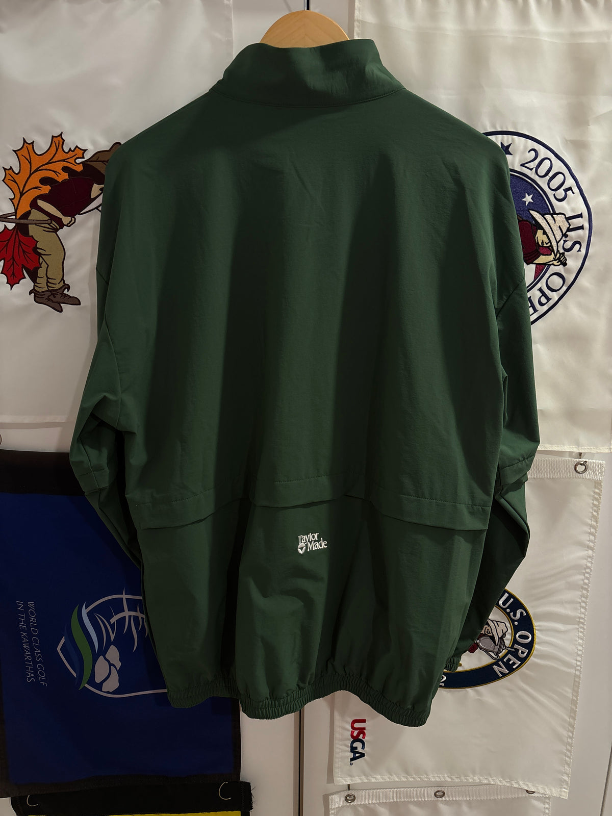 2020s TaylorMade Retro Classic Logo Half Zip Windbreaker Green