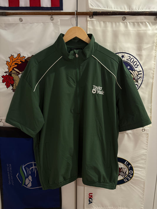 2020s TaylorMade Retro Classic Logo Half Zip Windbreaker Green