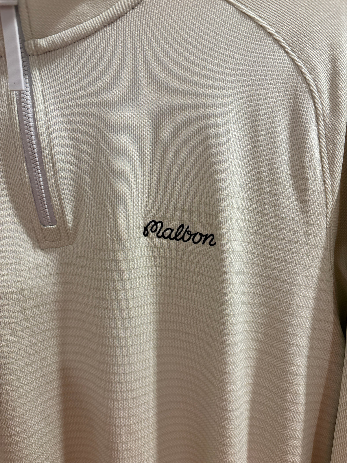 2020s Malbon Nike Quarter Zip Pullover Sweater Cream