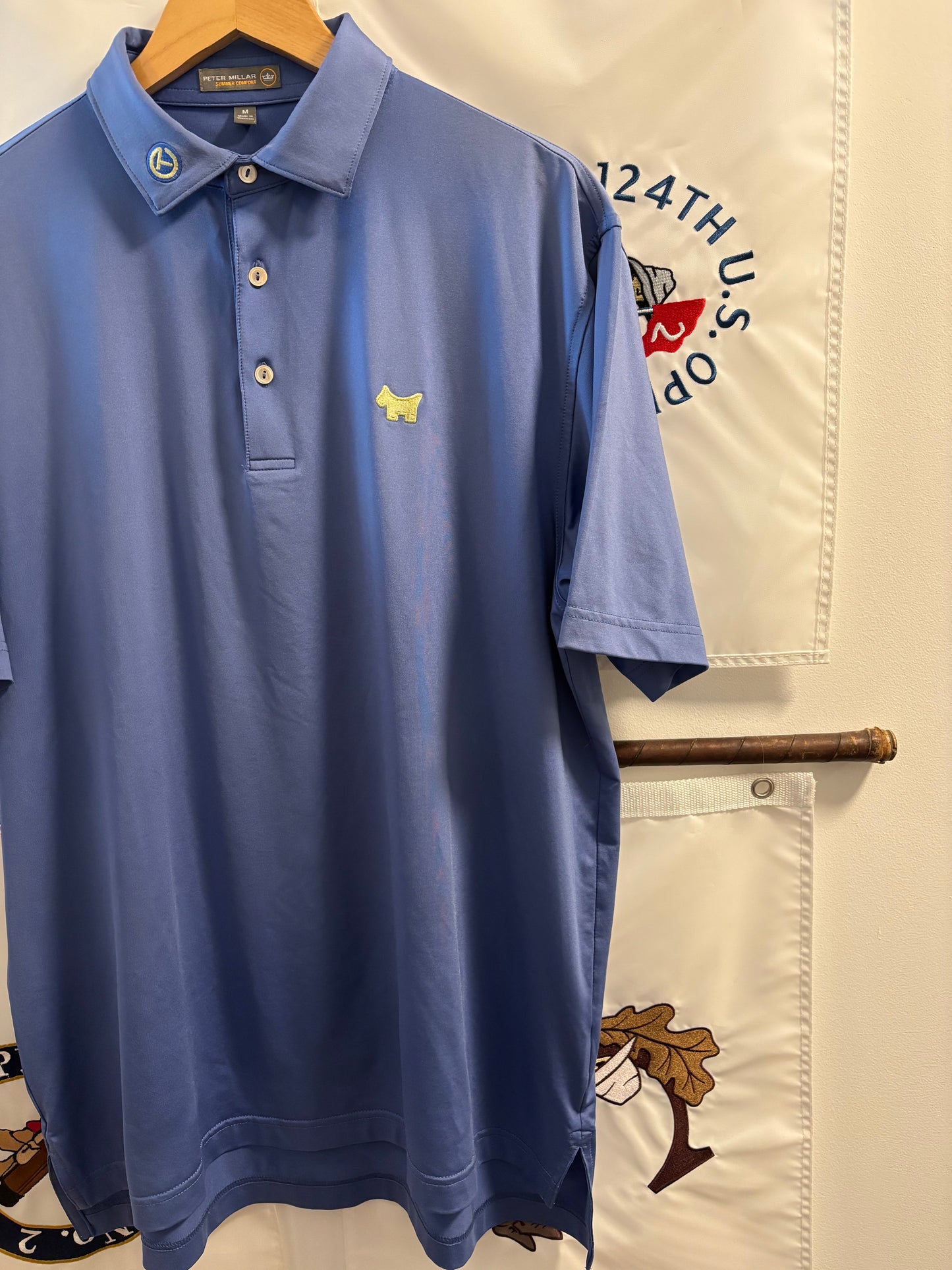 2010s Scotty Cameron Peter Millar Scotty Dog Polo Shirt Blue/Yellow