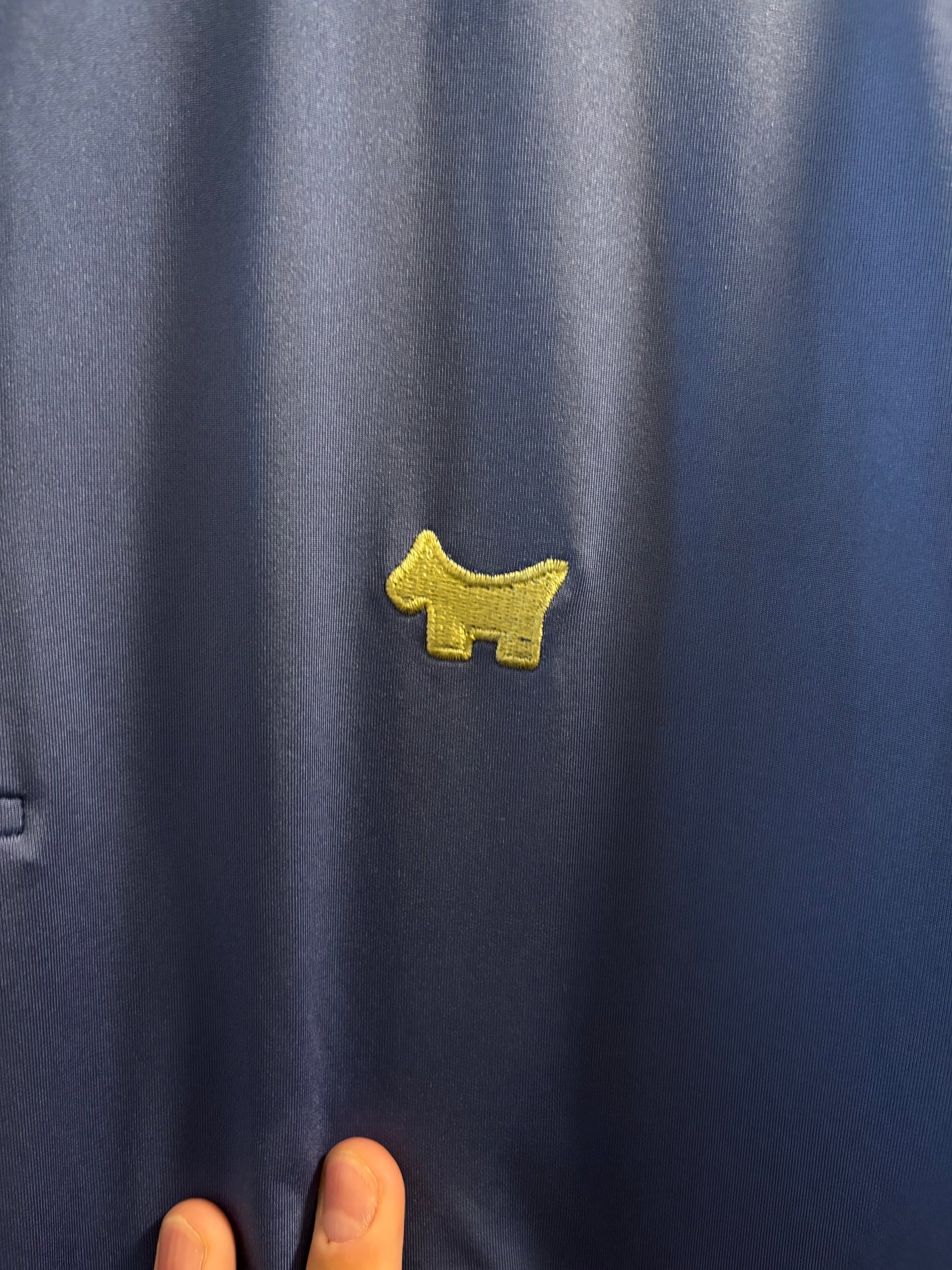 2010s Scotty Cameron Peter Millar Scotty Dog Polo Shirt Blue/Yellow