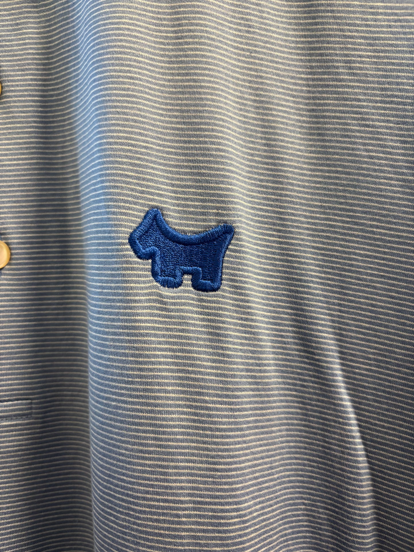 2000s Scotty Cameron Peter Millar Scotty Dog Polo Shirt Blue Stripes