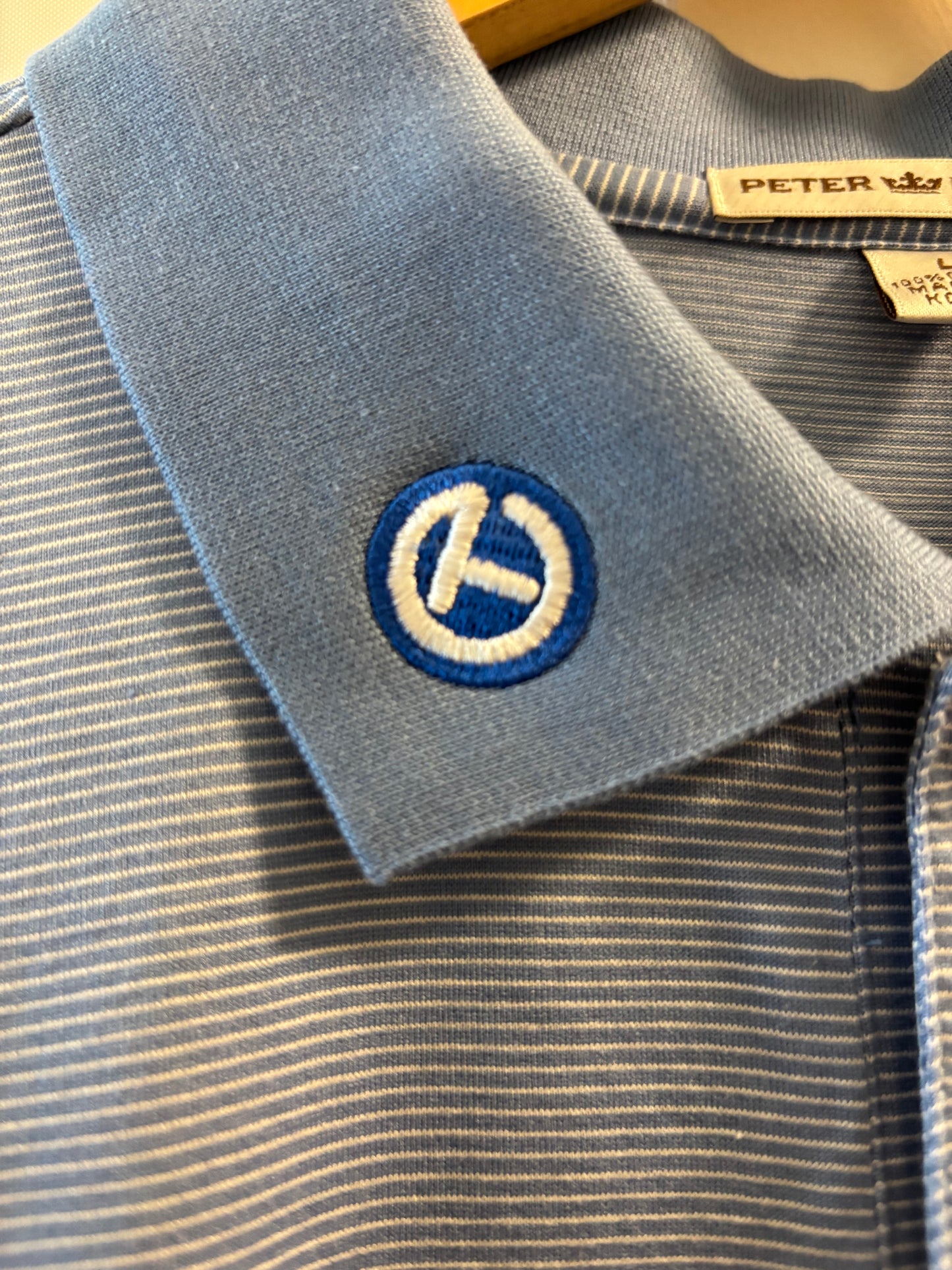 2000s Scotty Cameron Peter Millar Scotty Dog Polo Shirt Blue Stripes