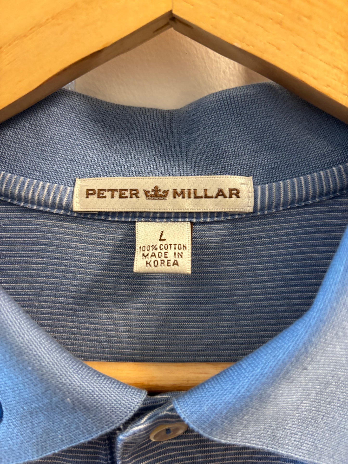 2000s Scotty Cameron Peter Millar Scotty Dog Polo Shirt Blue Stripes