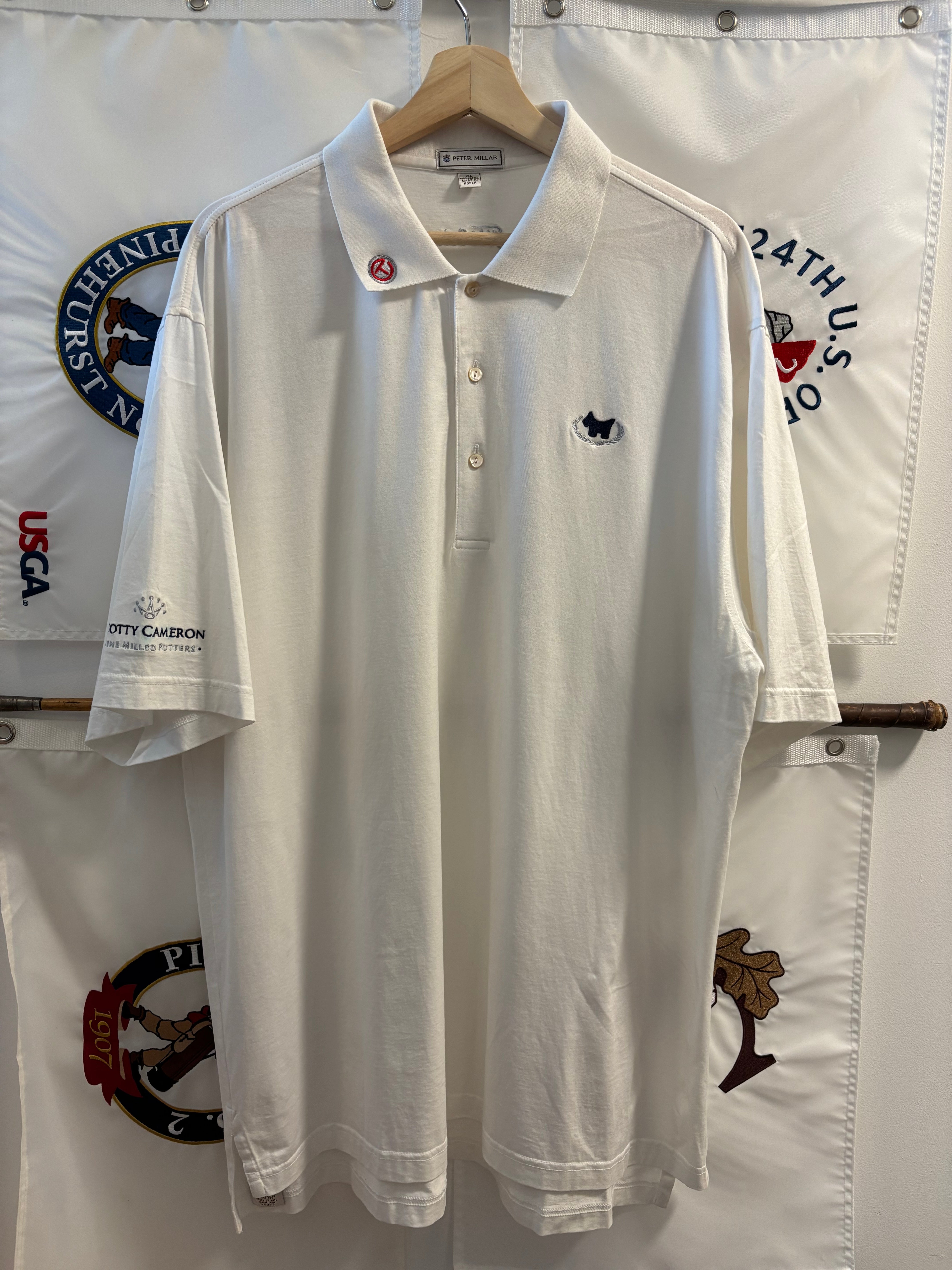 scotty cameron PETER MILLAR ストライプポロシャツ M Scotty Cameron Circle T Peter Millar Light Blue Agave Man Polo