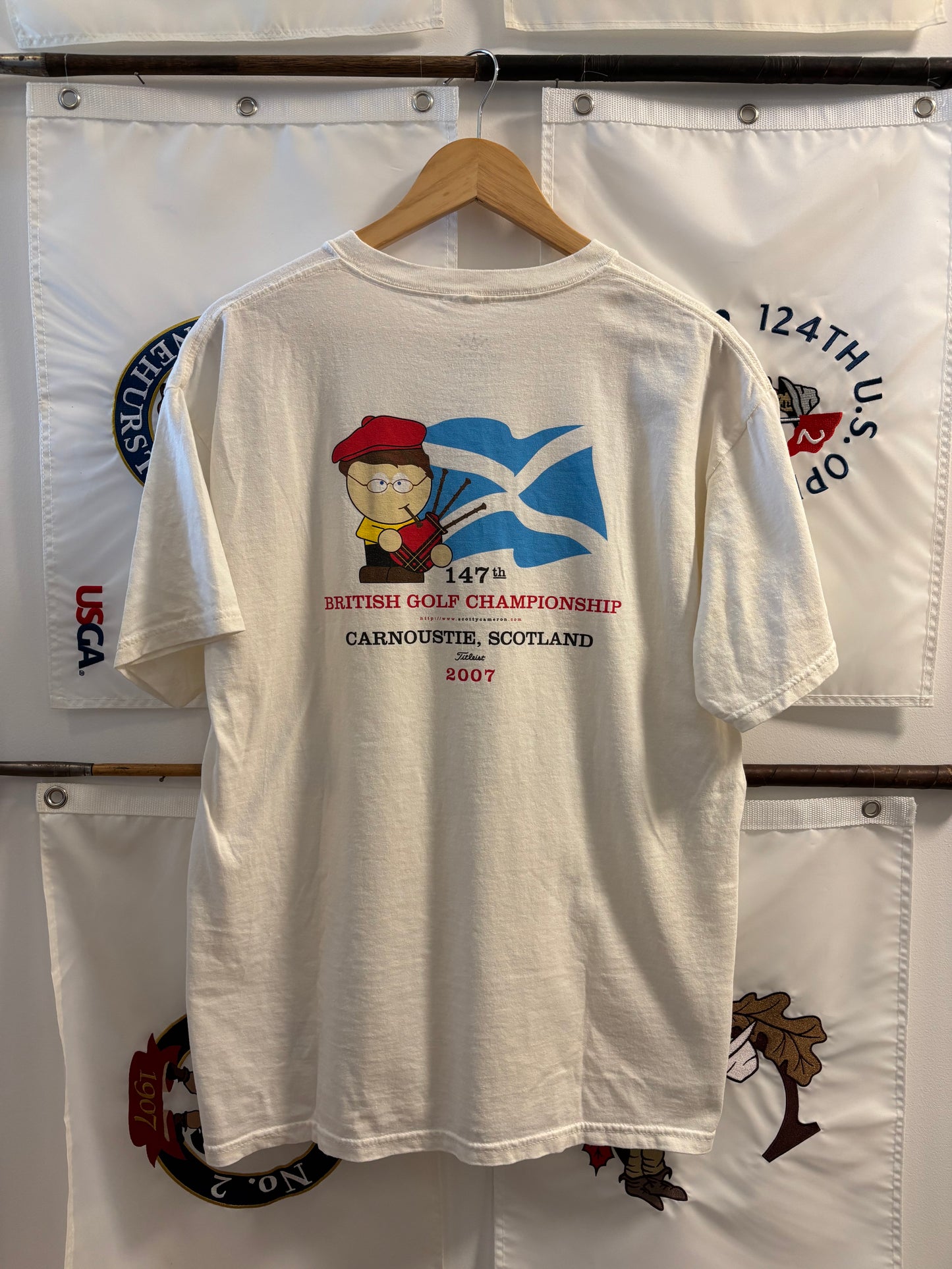 2007 Scotty Cameron British Open Carnoustie Golf/Bag Pipes T Shirt