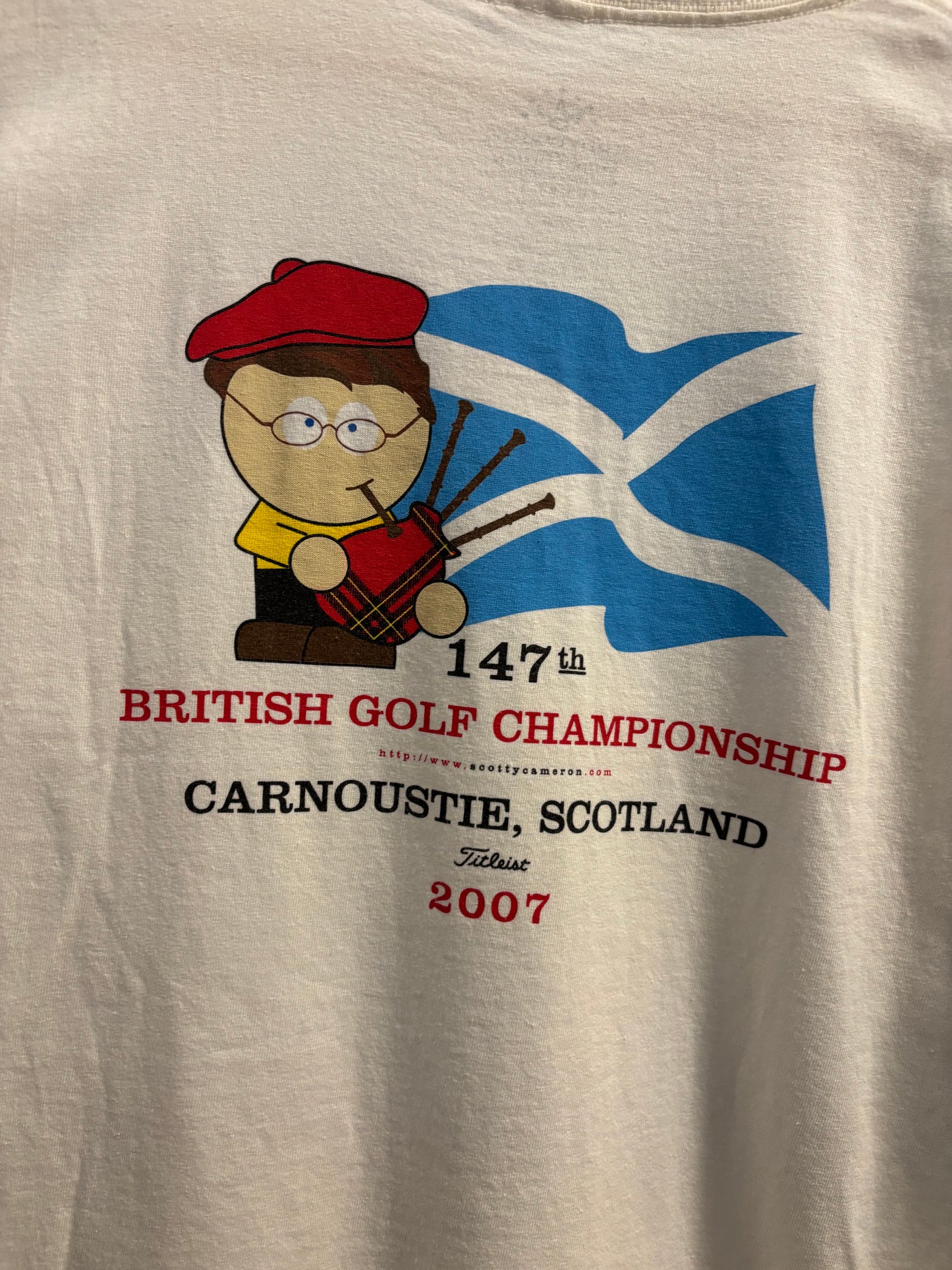 2007 Scotty Cameron British Open Carnoustie Golf/Bag Pipes T Shirt