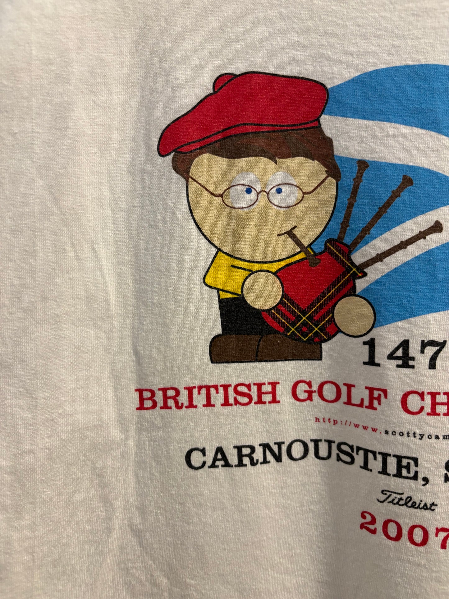2007 Scotty Cameron British Open Carnoustie Golf/Bag Pipes T Shirt