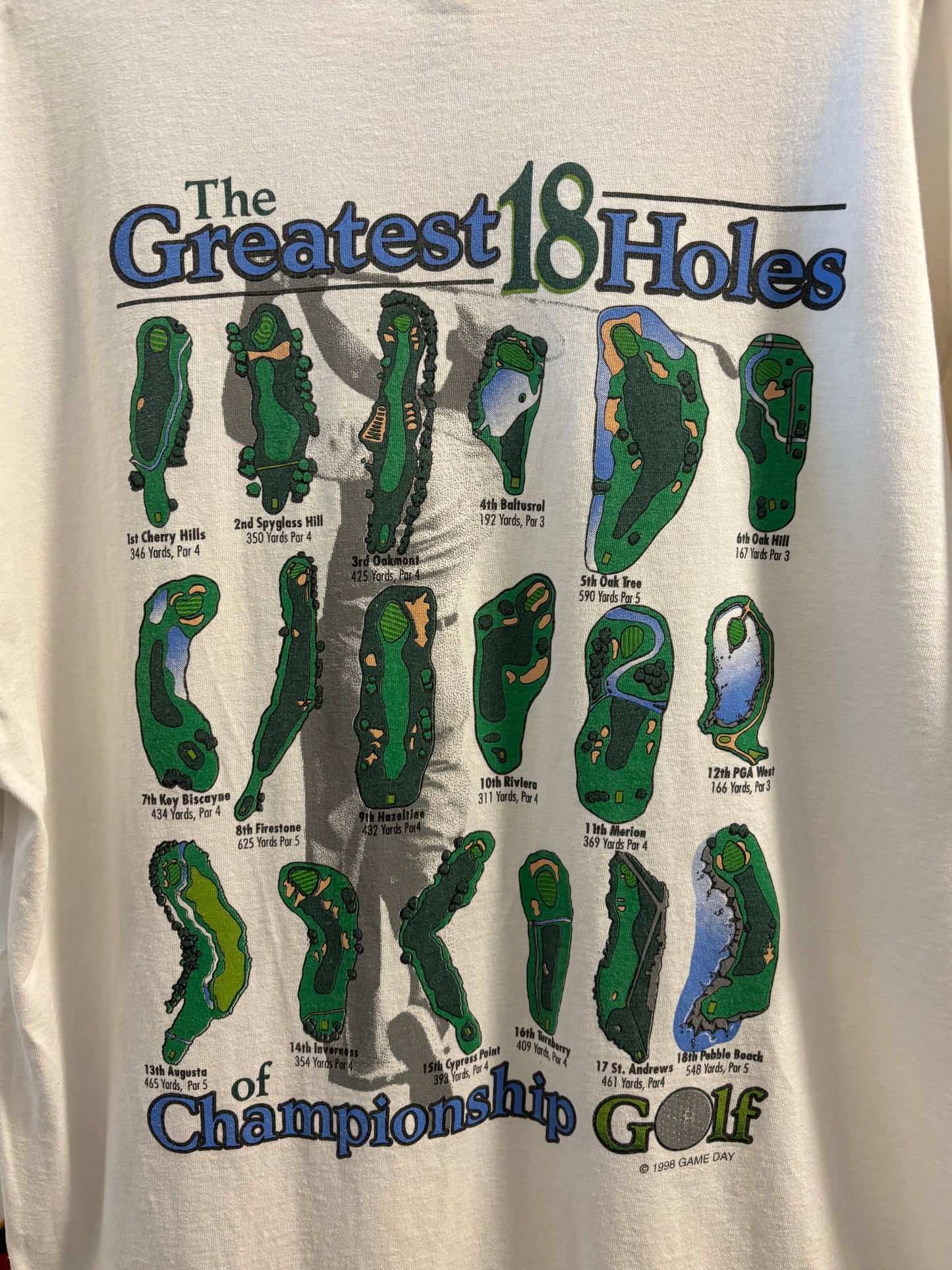 1998 Vintage Greatest 18 Holes of Championship Golf T Shirt