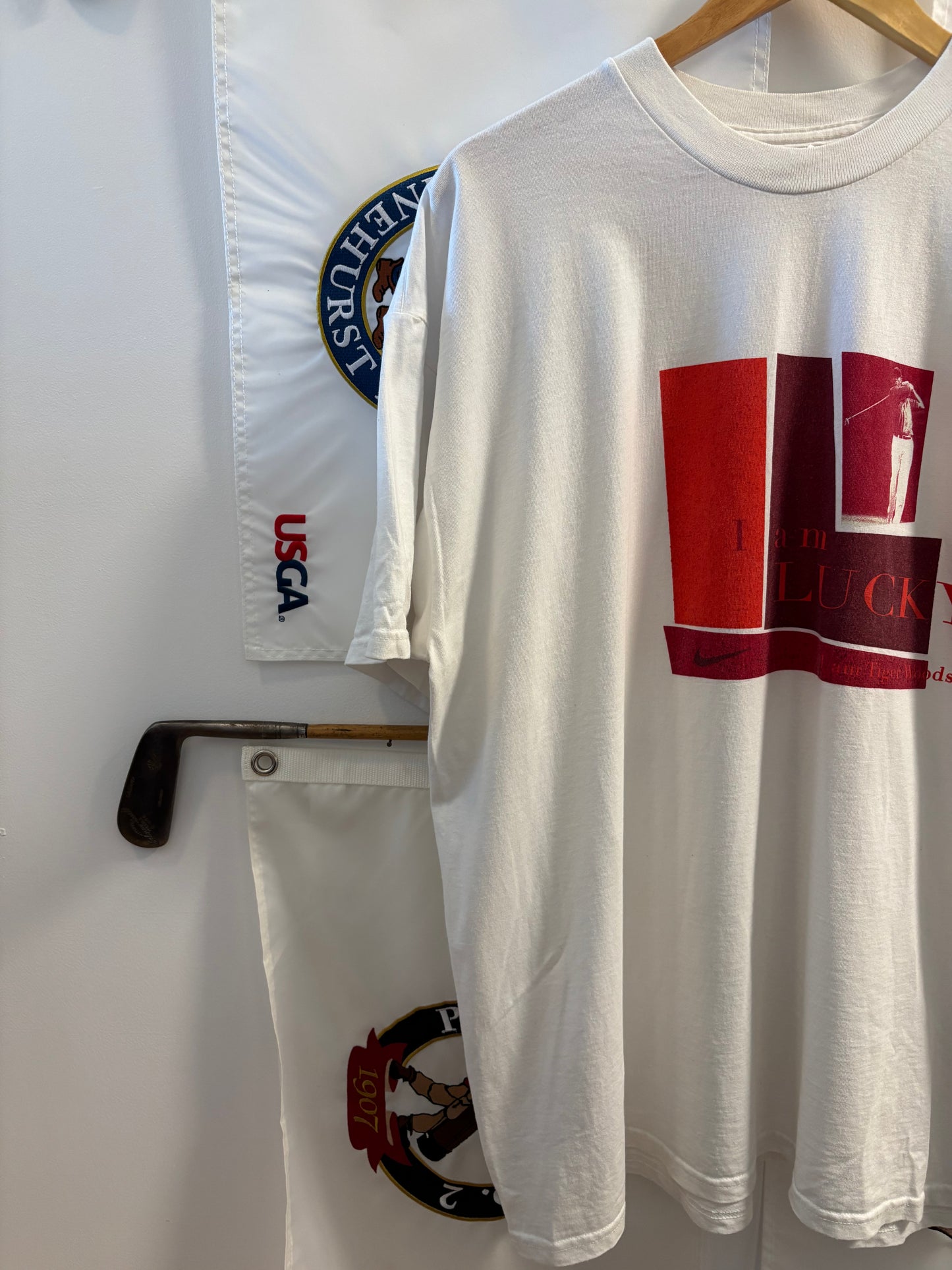 1990s Vintage Nike Tiger Woods I am Lucky T Shirt