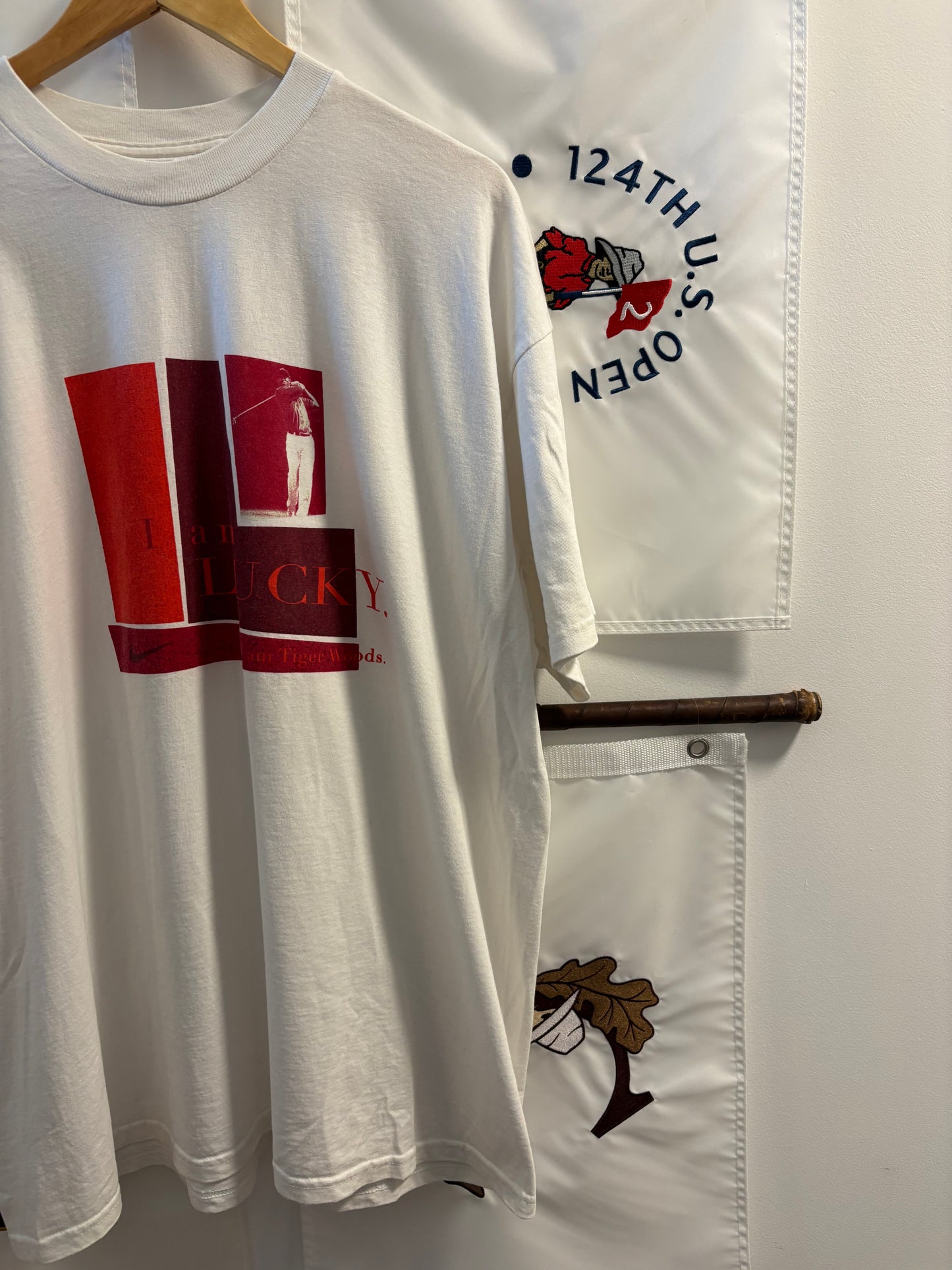 1990s Vintage Nike Tiger Woods I am Lucky T Shirt