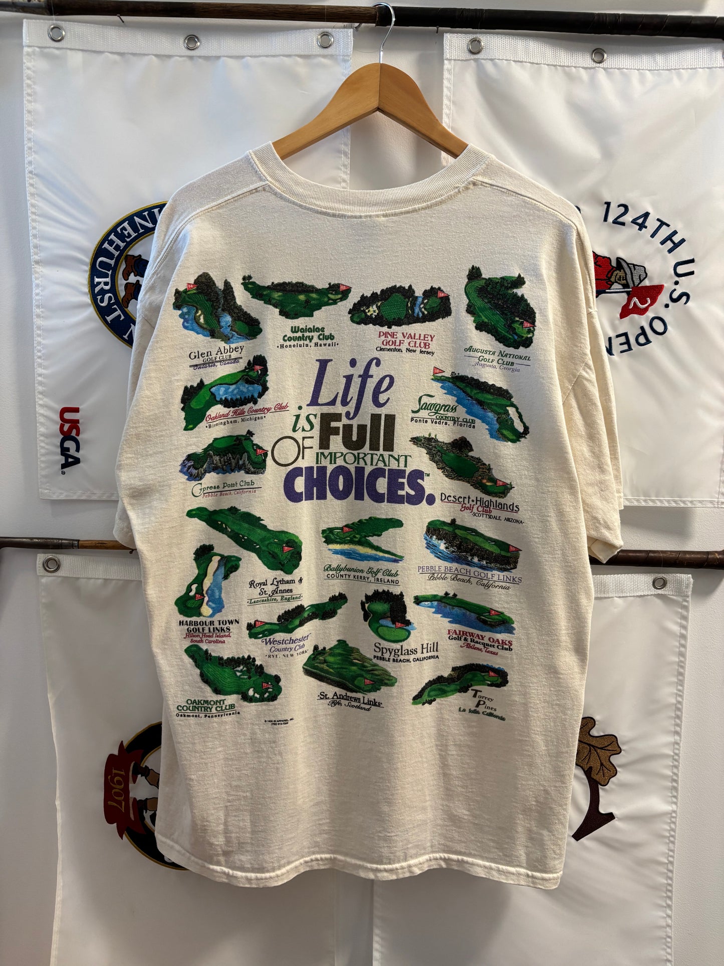 1996 Vintage Life is Full of Important Choices Golf Courses T Shirt