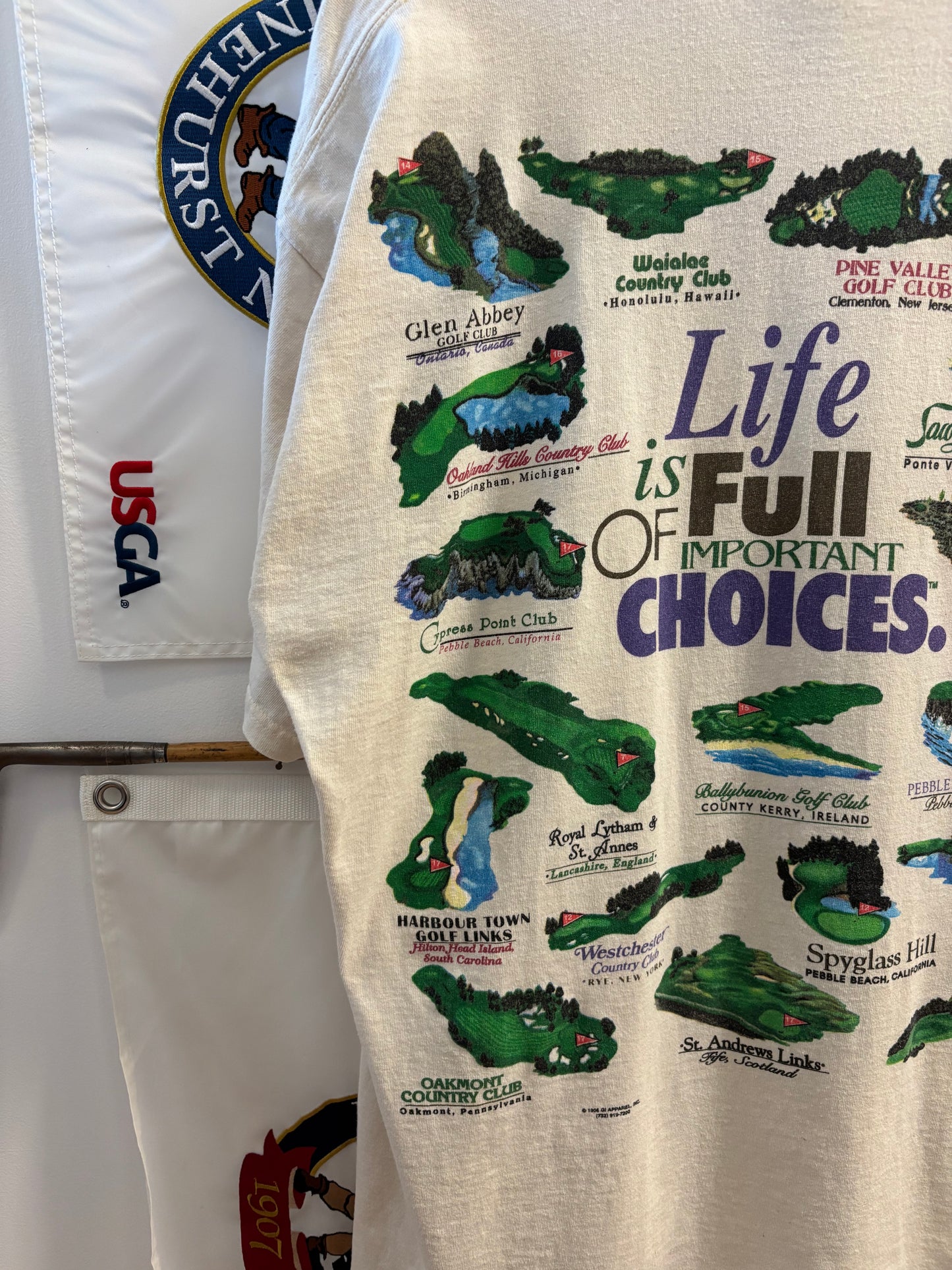 1996 Vintage Life is Full of Important Choices Golf Courses T Shirt