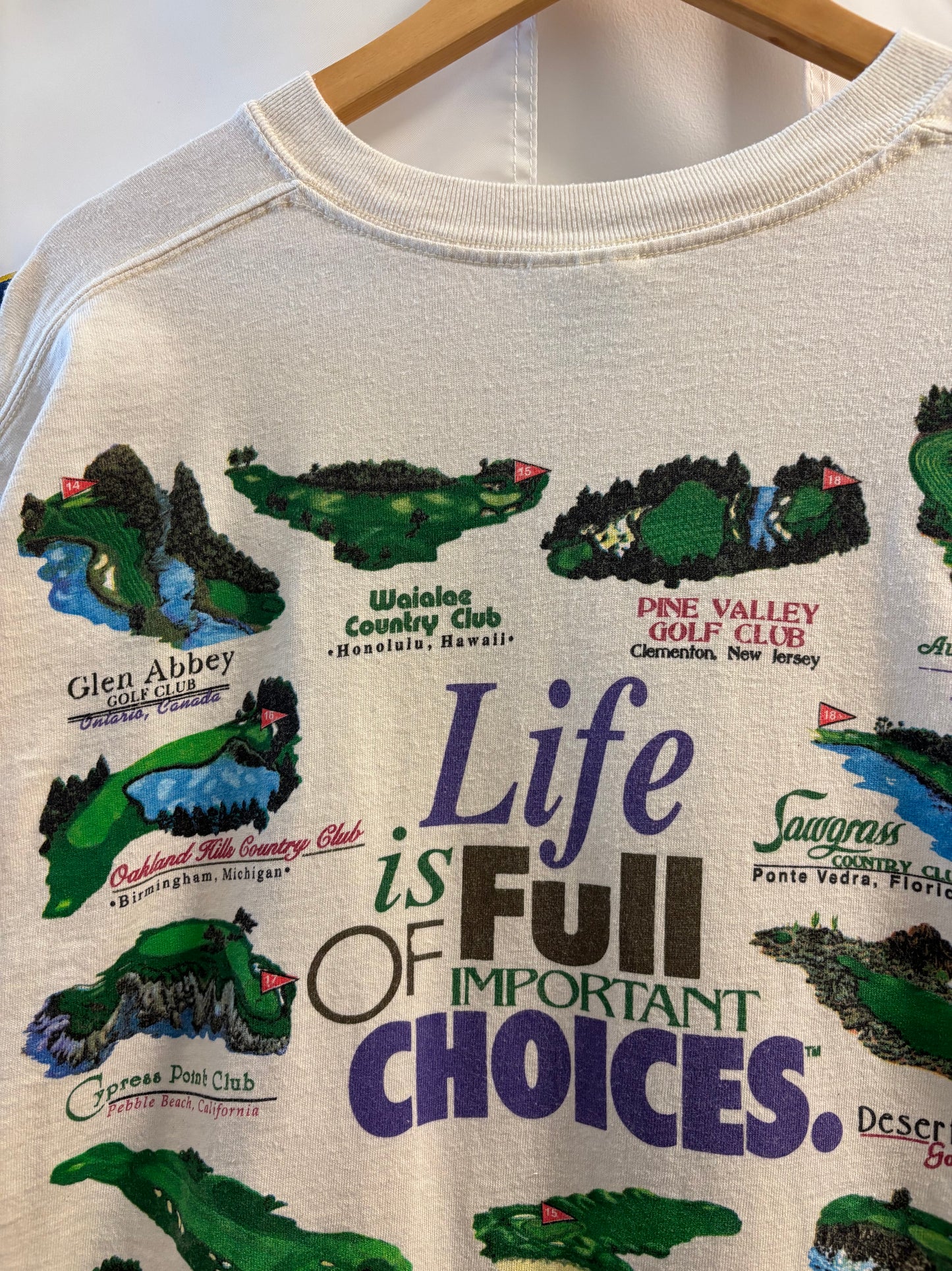 1996 Vintage Life is Full of Important Choices Golf Courses T Shirt