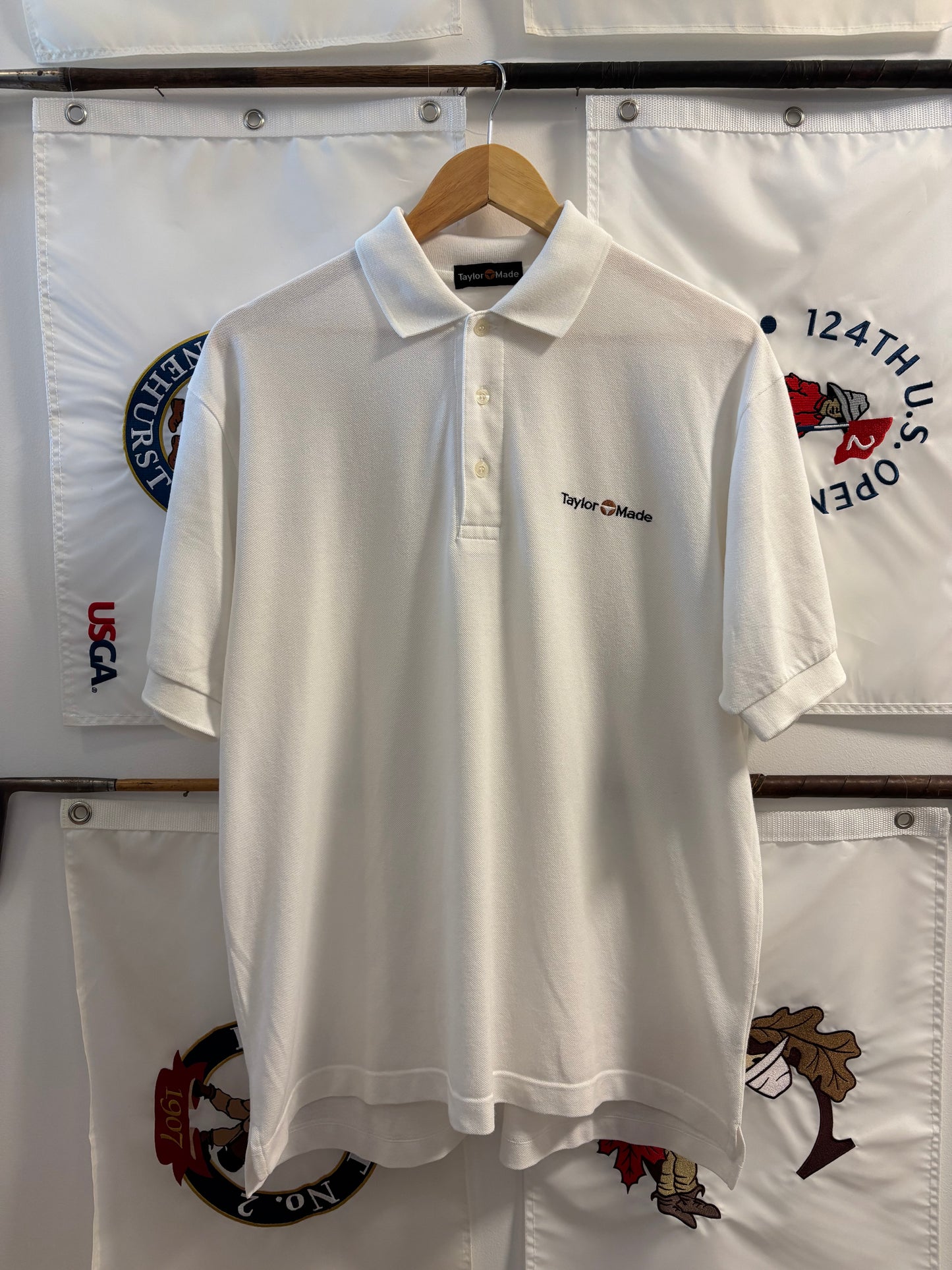 1990s Vintage Taylormade Script Logo Polo White