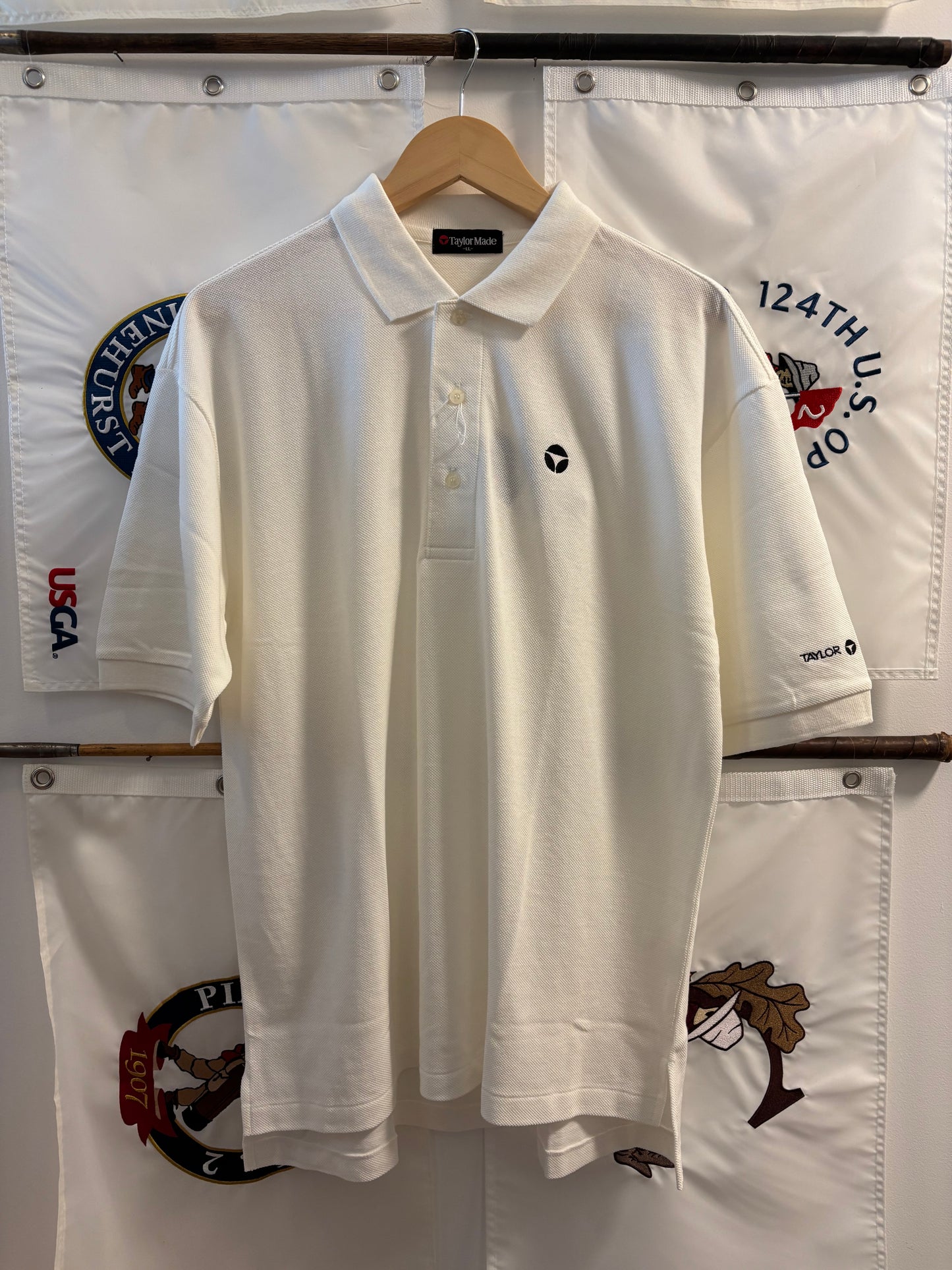 1990s Vintage Taylormade T Logo Polo White