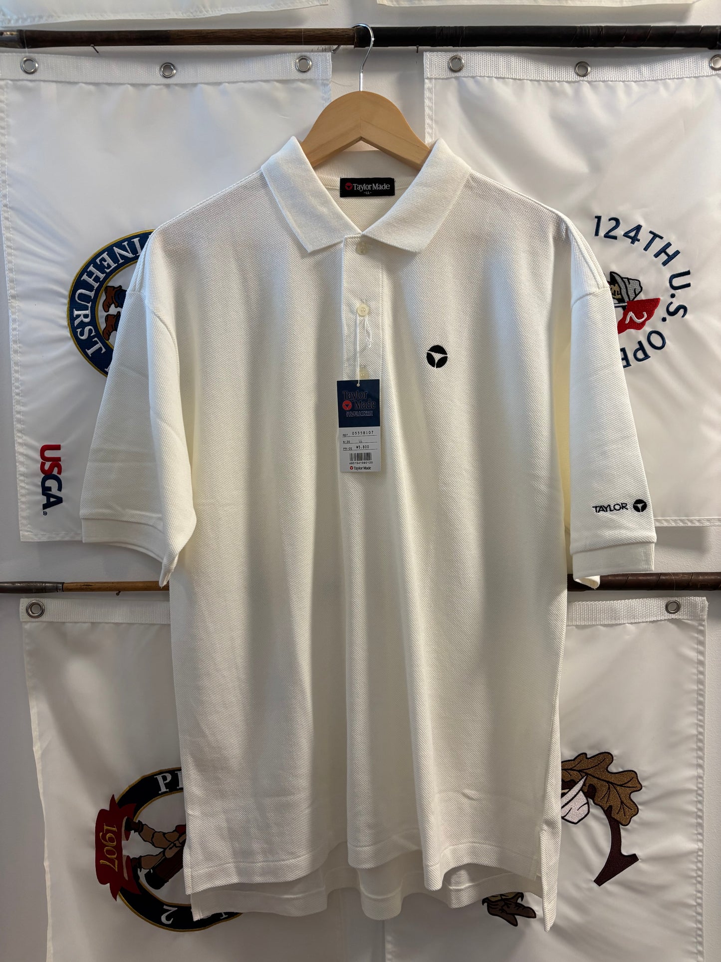 1990s Vintage Taylormade T Logo Polo White