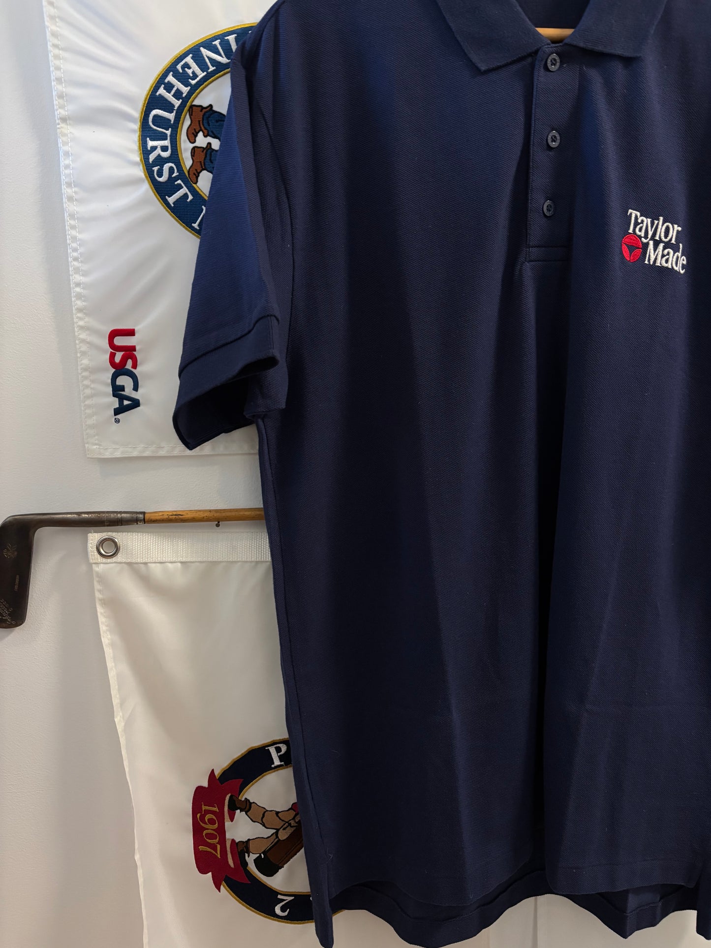 1990s Vintage Taylormade Classic Logo Polo Navy