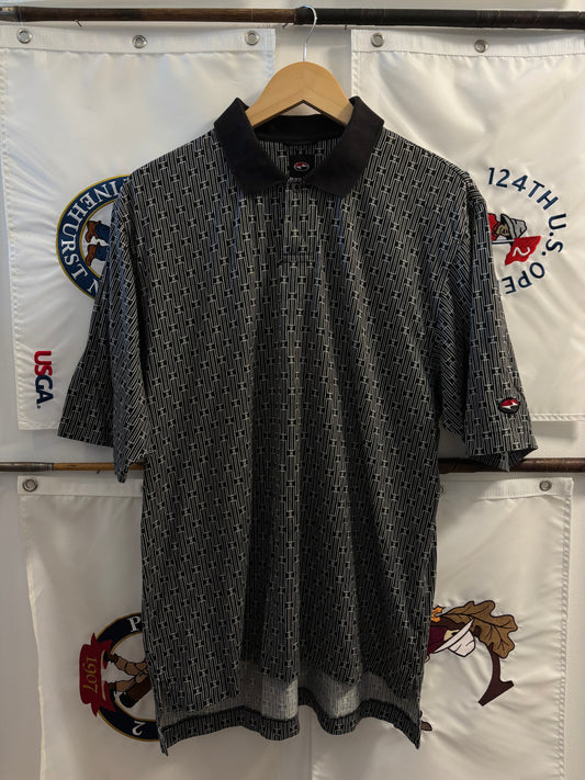 1990s Vintage Nike Tiger Woods Yin Yang Logo Polo Black