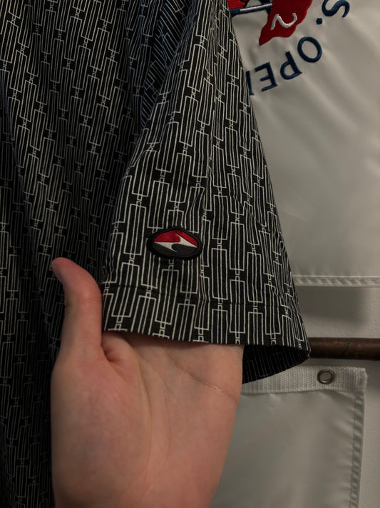 1990s Vintage Nike Tiger Woods Yin Yang Logo Polo Black