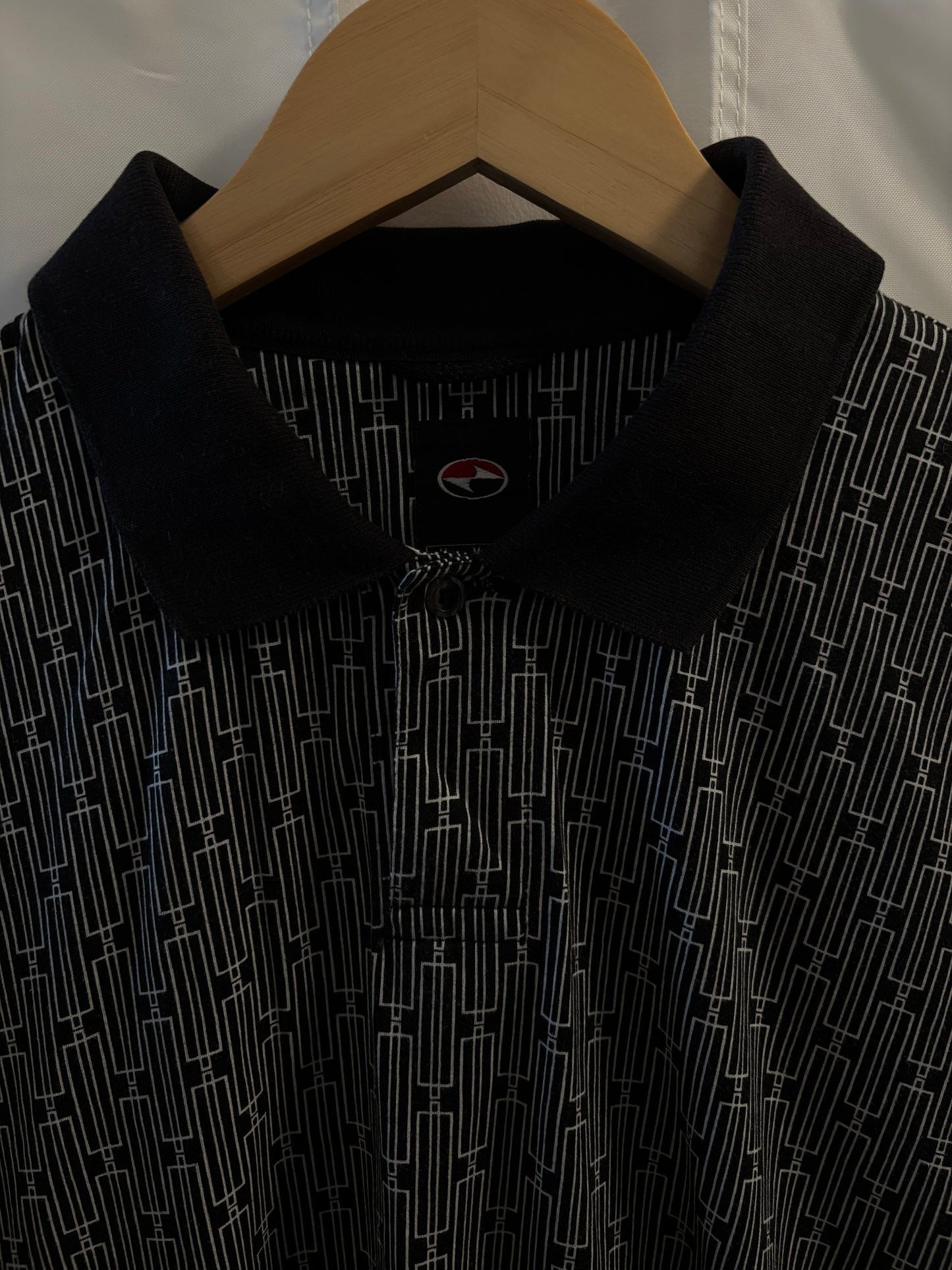 1990s Vintage Nike Tiger Woods Yin Yang Logo Polo Black