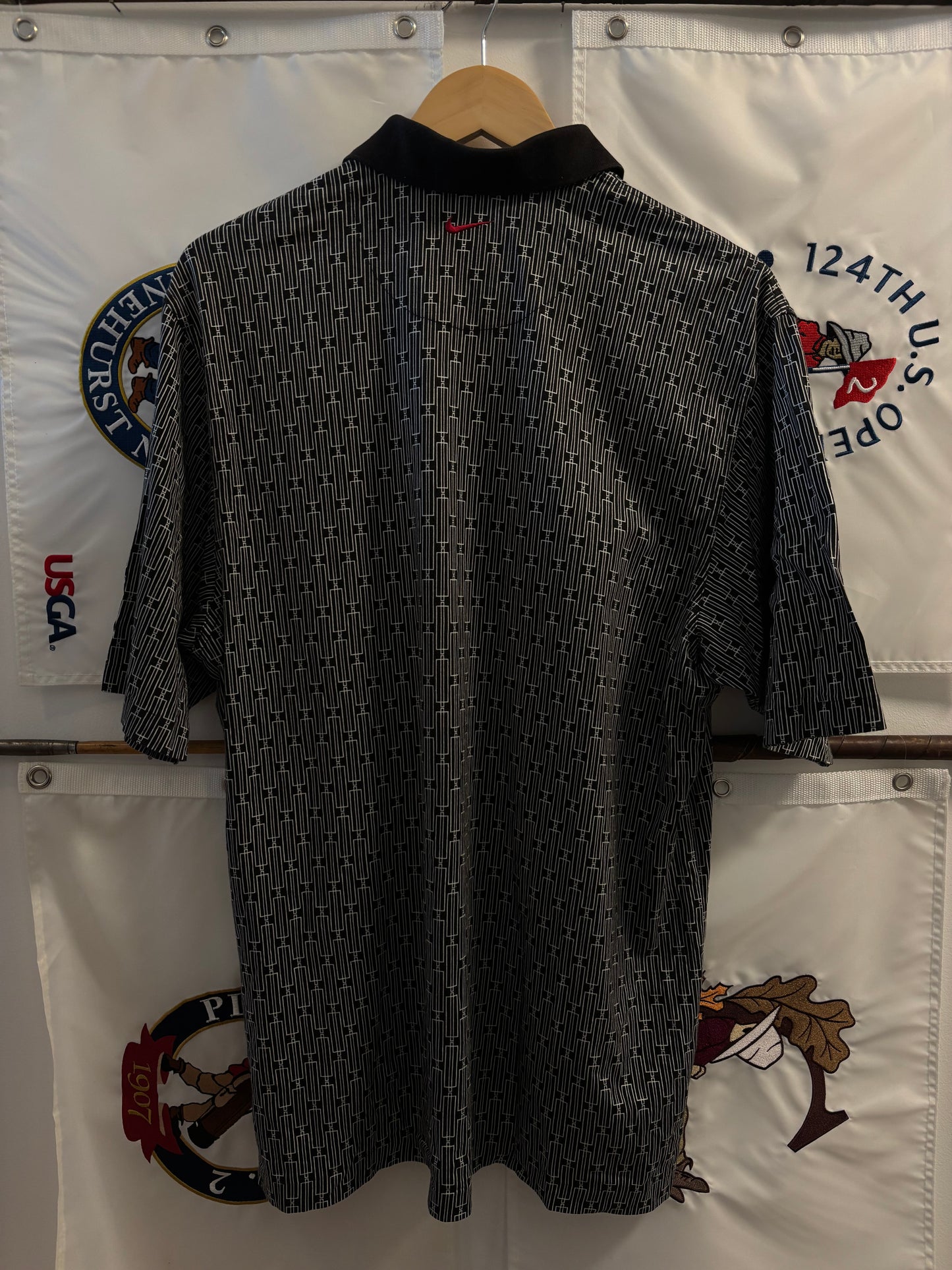 1990s Vintage Nike Tiger Woods Yin Yang Logo Polo Black