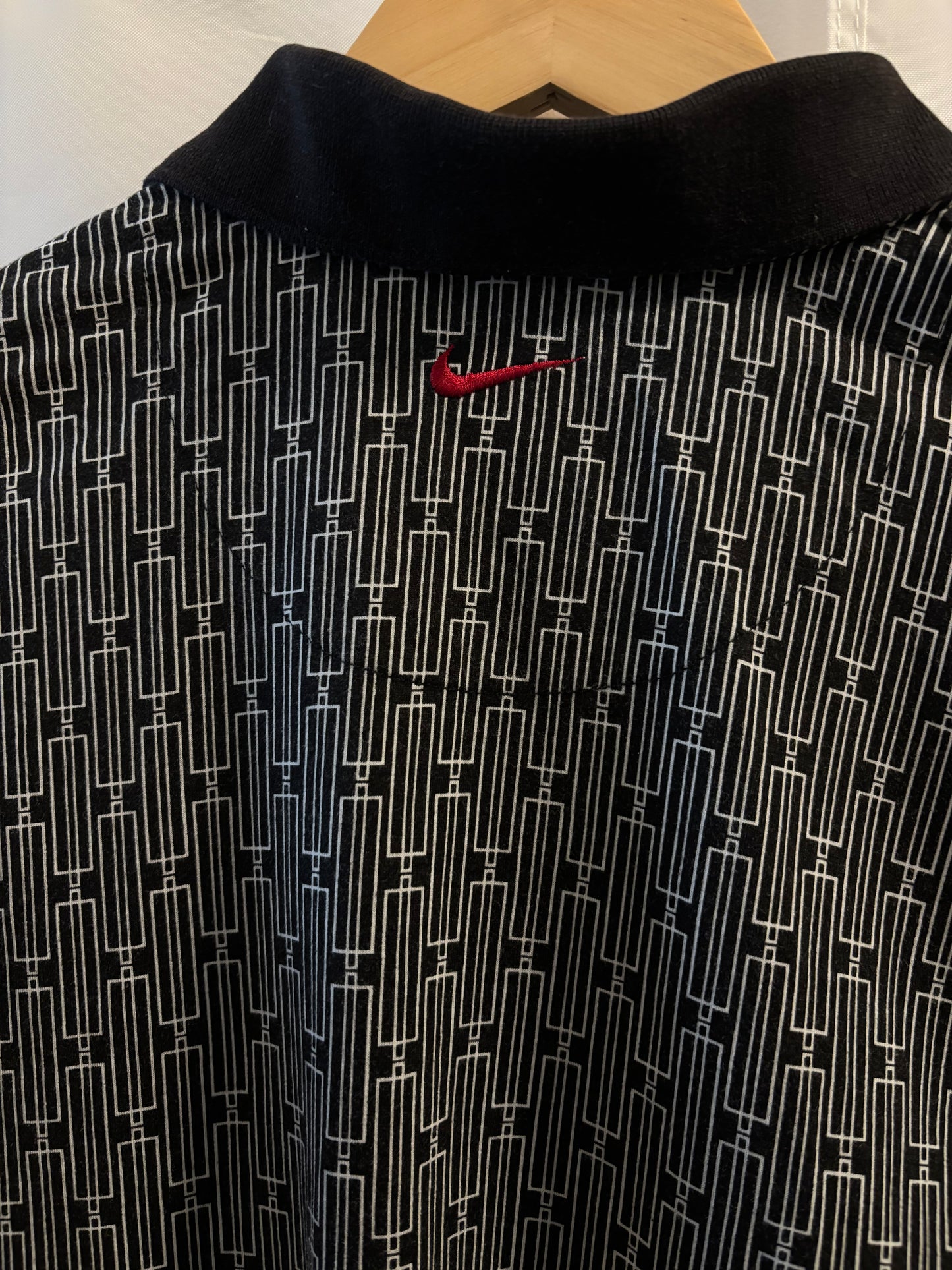 1990s Vintage Nike Tiger Woods Yin Yang Logo Polo Black