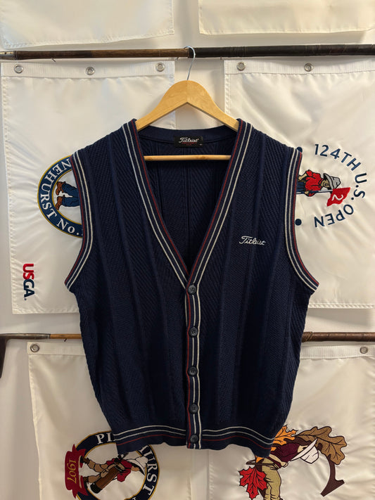 1990s Vintage Titleist Knit Vest Navy