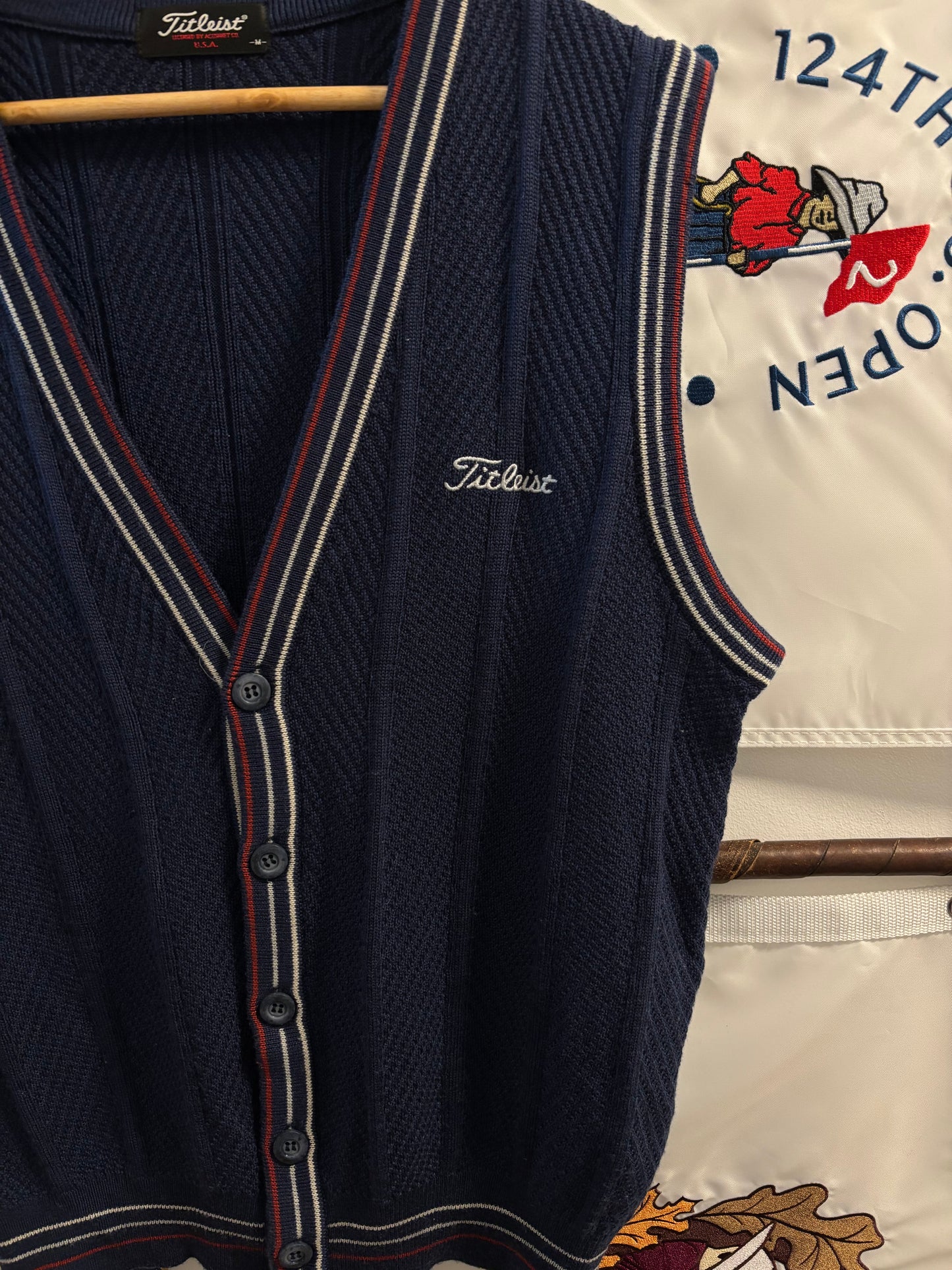 1990s Vintage Titleist Knit Vest Navy