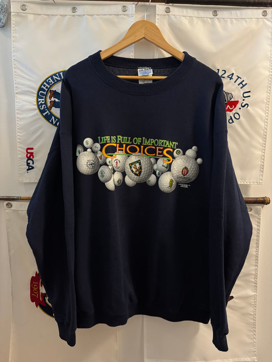 1997 Vintage Life is Full of Important Choices Golf Courses Sweater