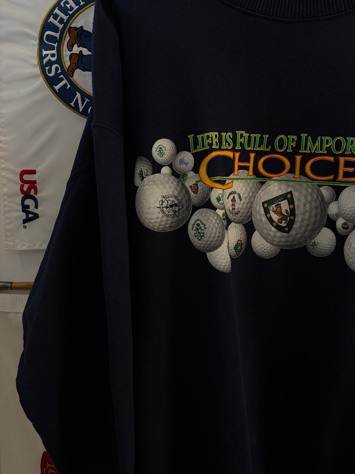 1997 Vintage Life is Full of Important Choices Golf Courses Sweater