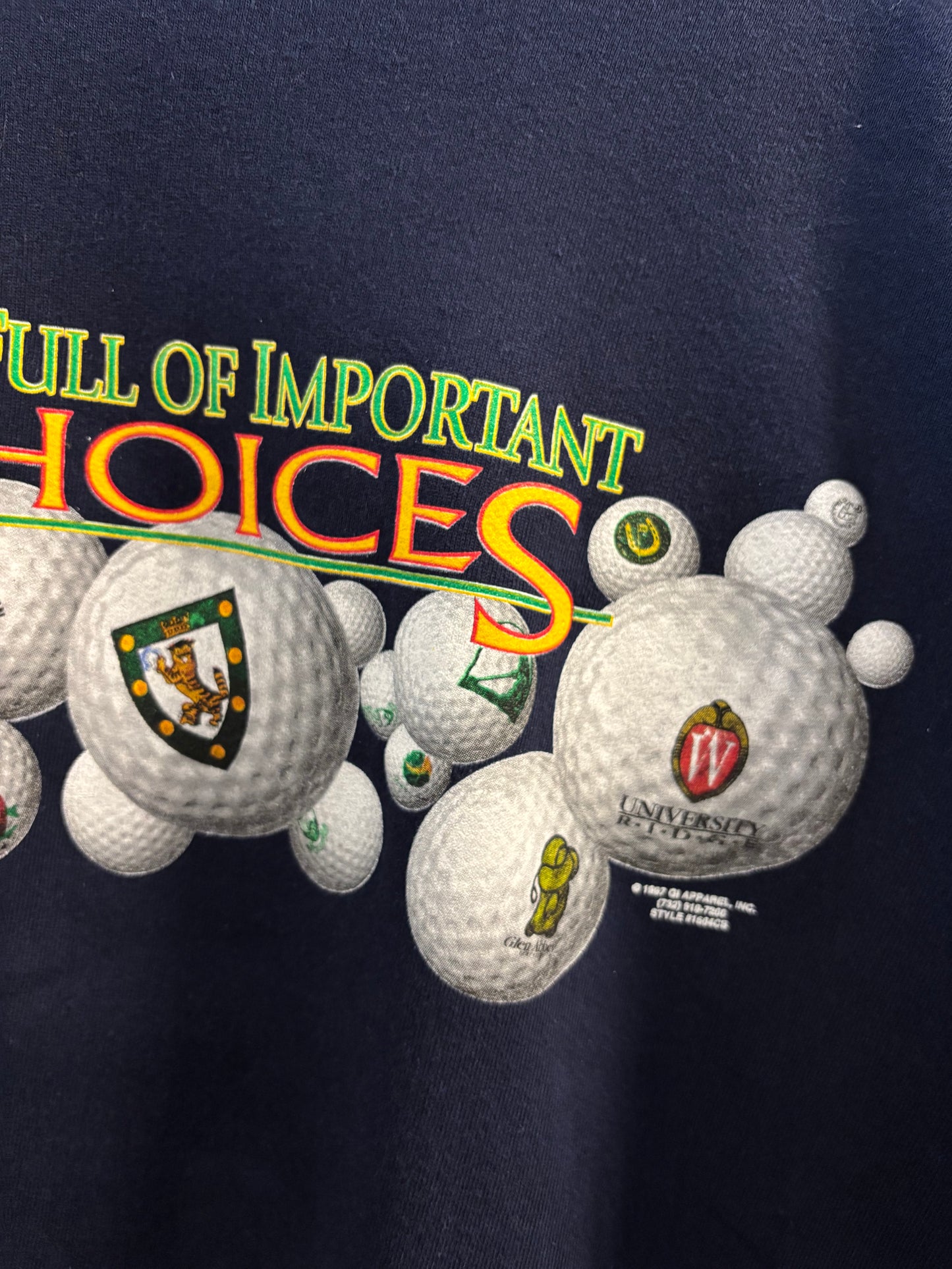 1997 Vintage Life is Full of Important Choices Golf Courses Sweater