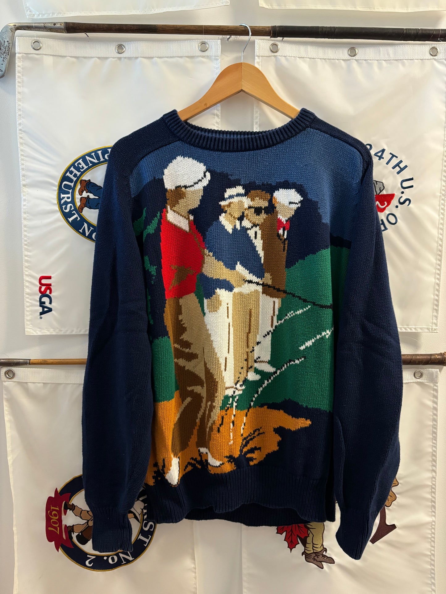 1990s Vintage Hathaway All Over Golf Print Sweater