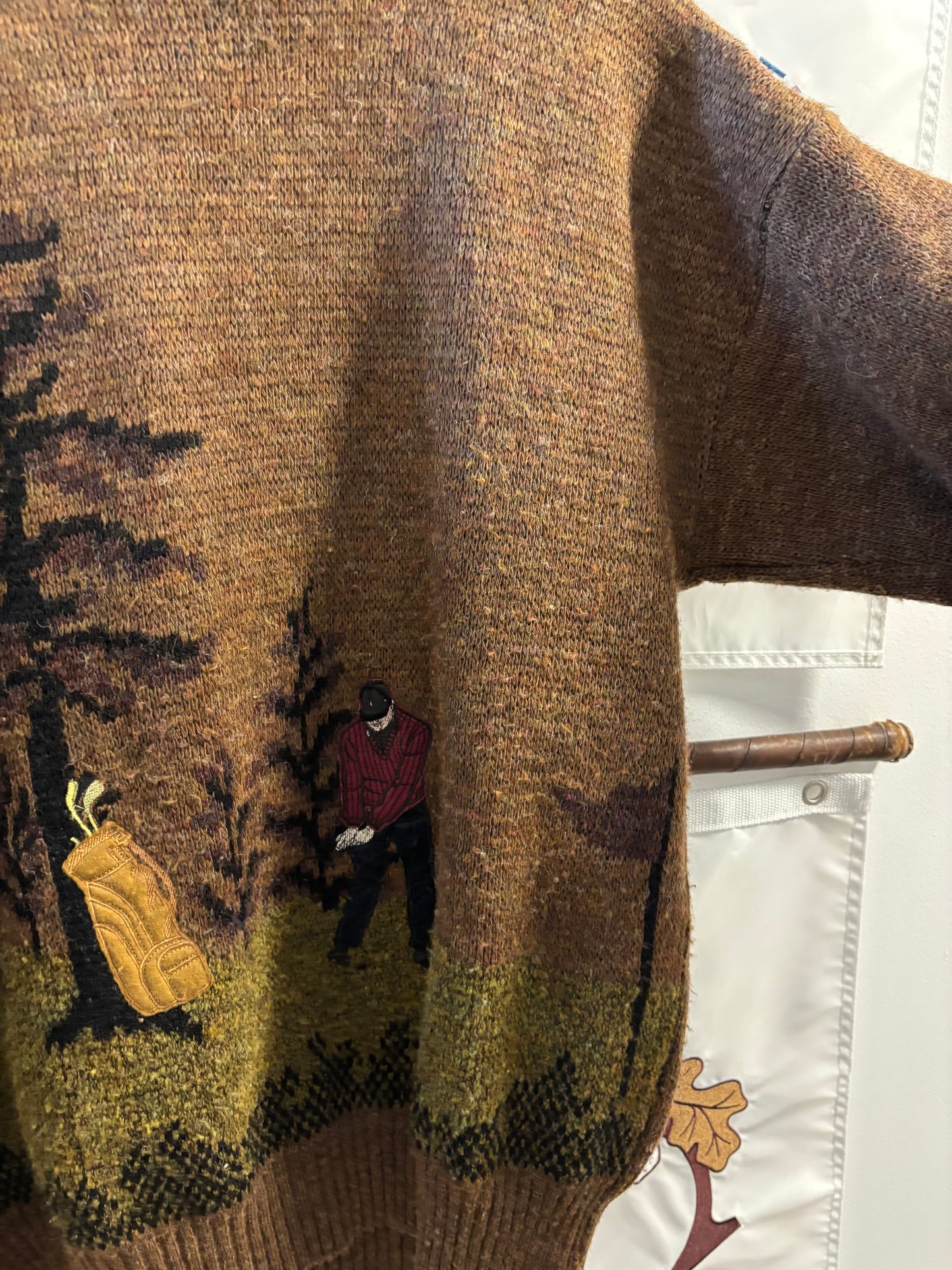 1990s Vintage All Over Golf Print Wool Sweater