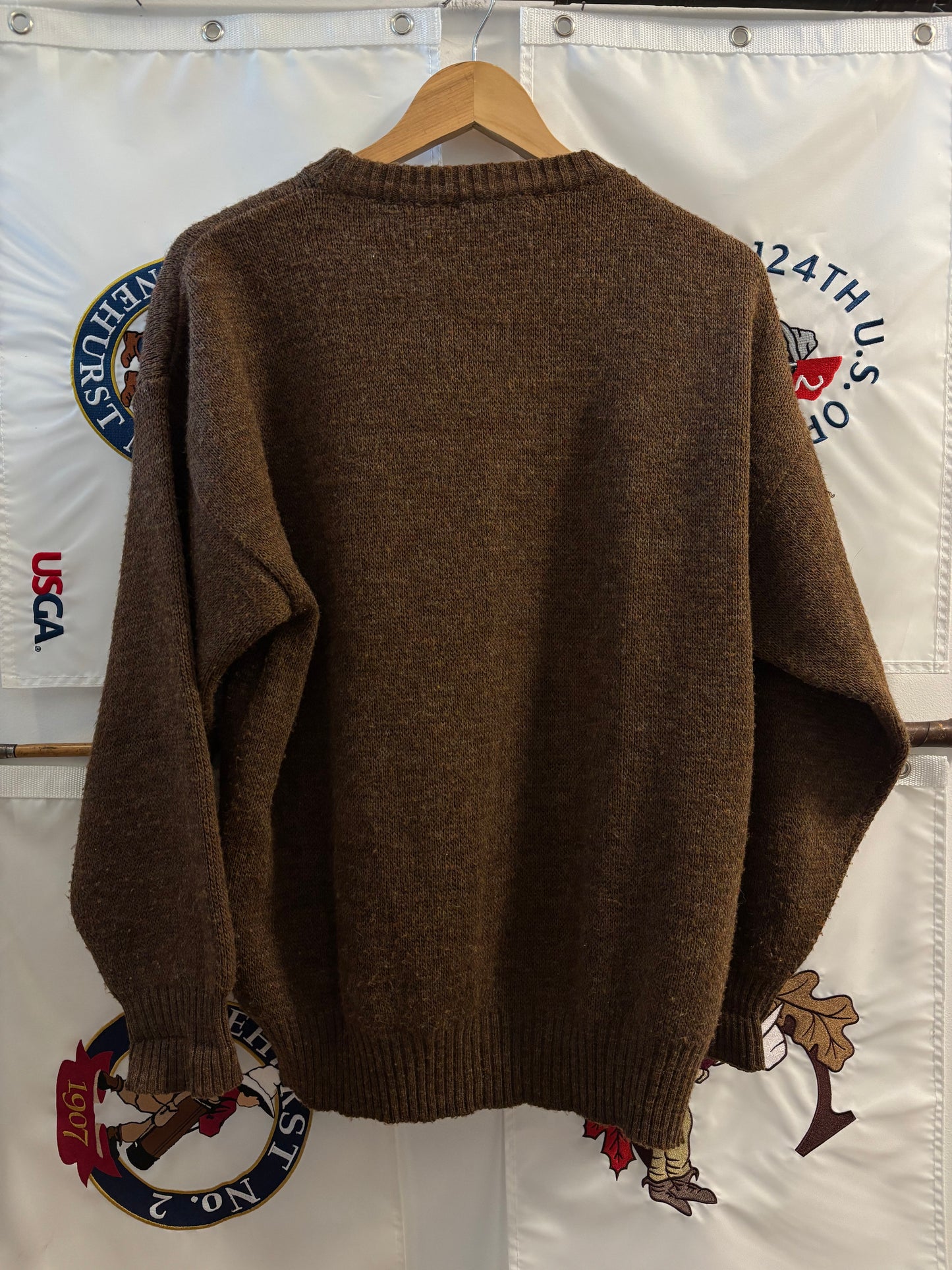 1990s Vintage All Over Golf Print Wool Sweater