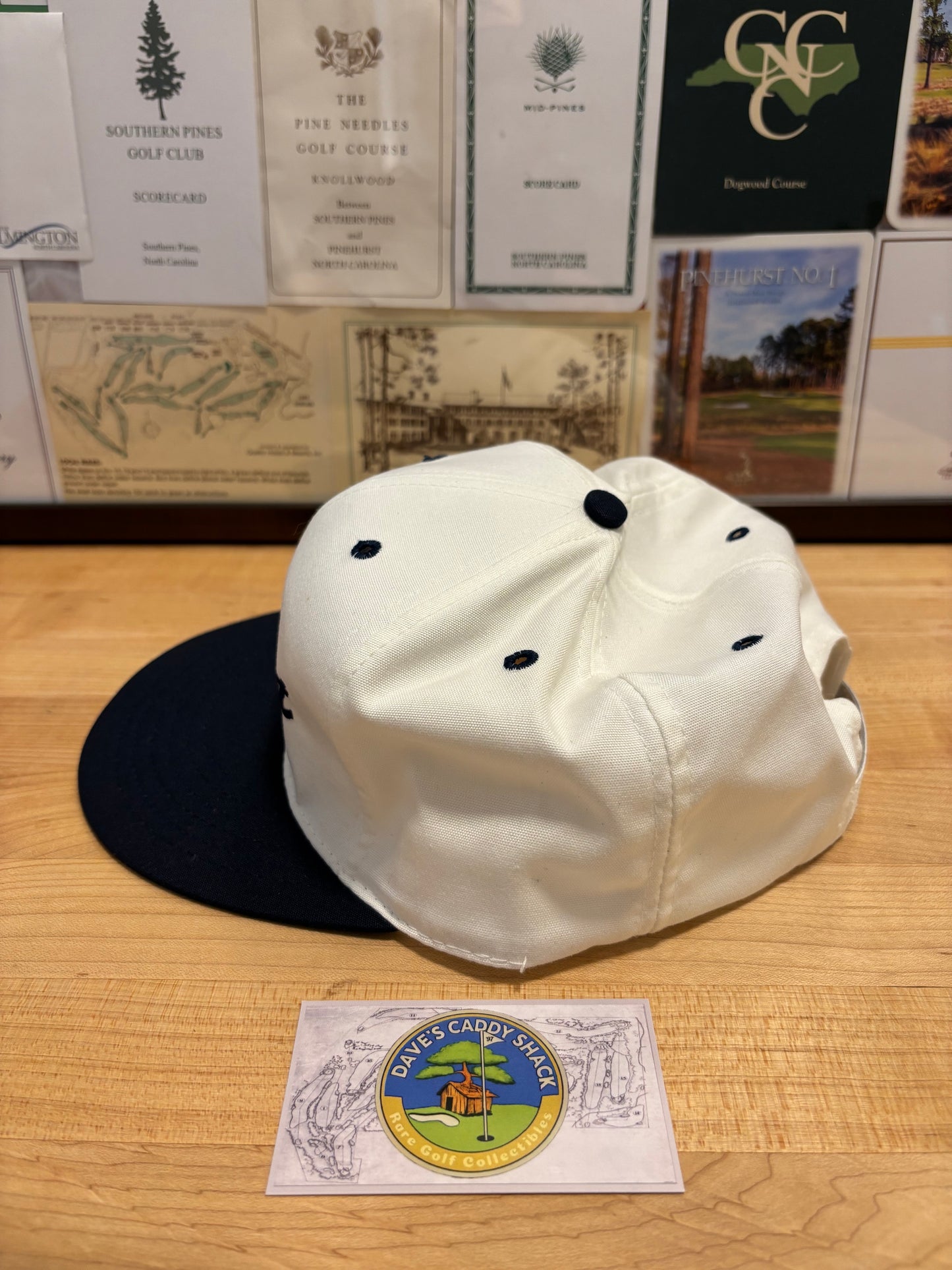 1990s Vintage Titleist Texace Script Hat White/Navy