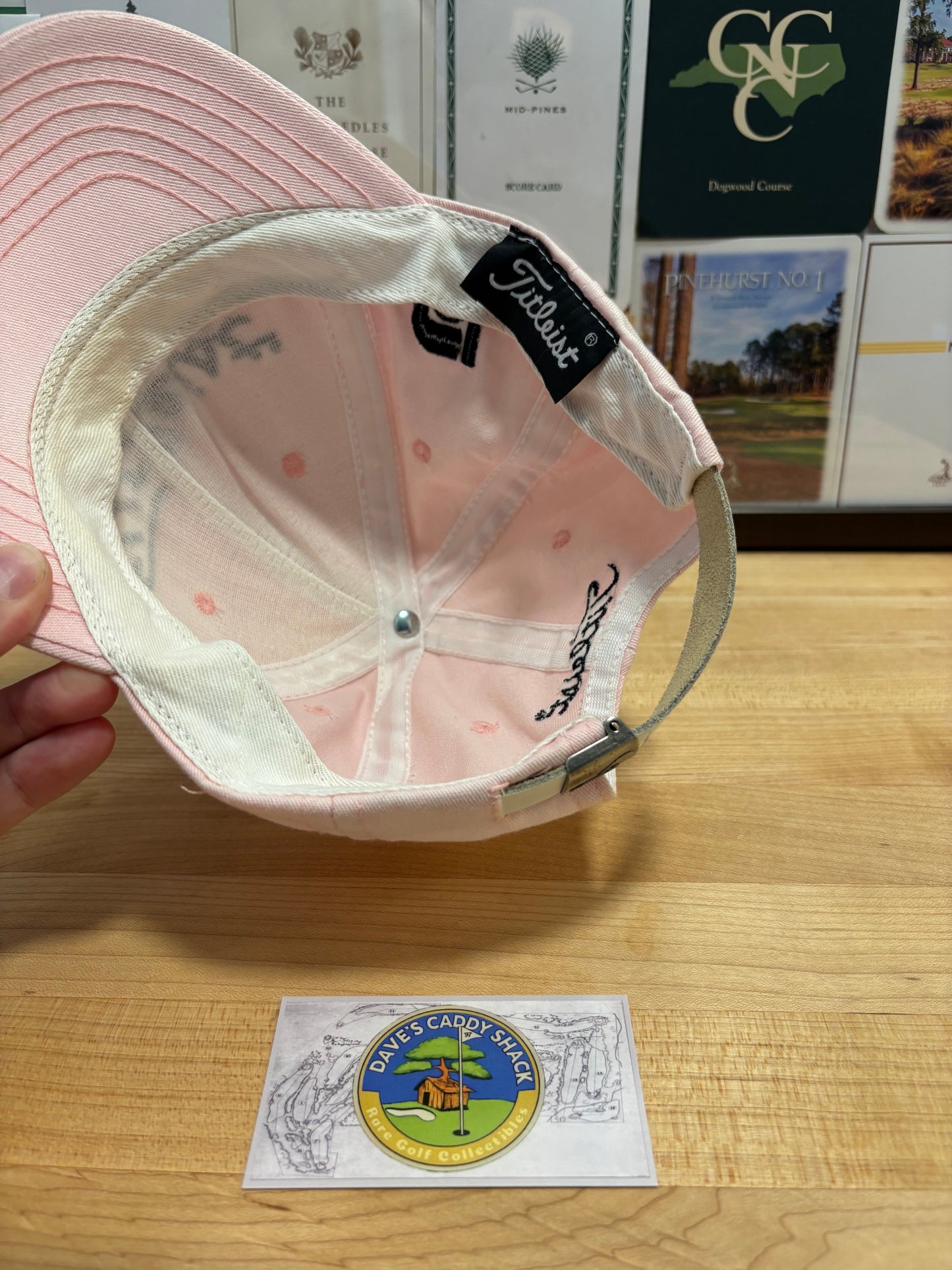 1990s Vintage Titleist Footjoy Script Logo Hat Pink