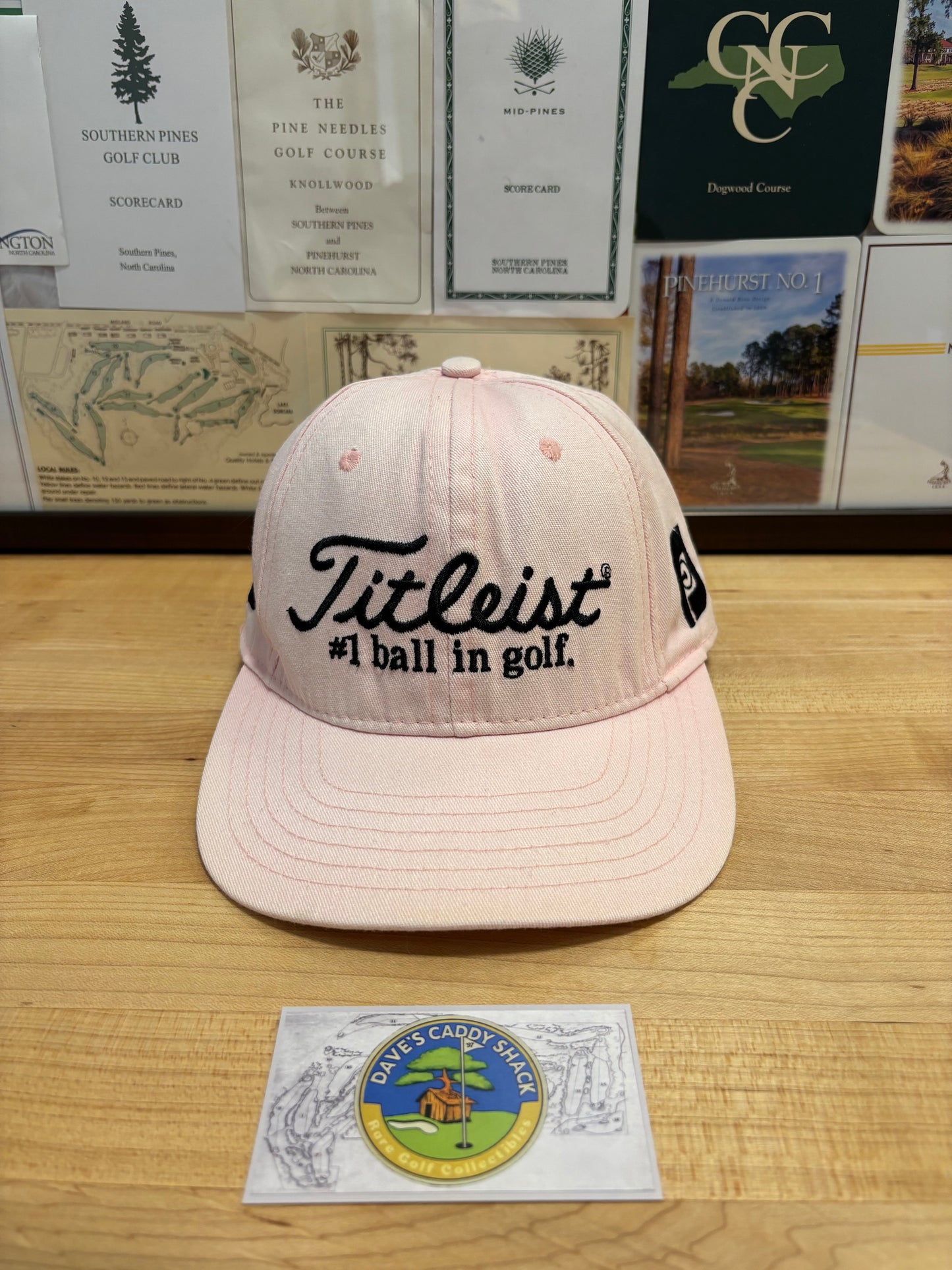 1990s Vintage Titleist Footjoy Script Logo Hat Pink