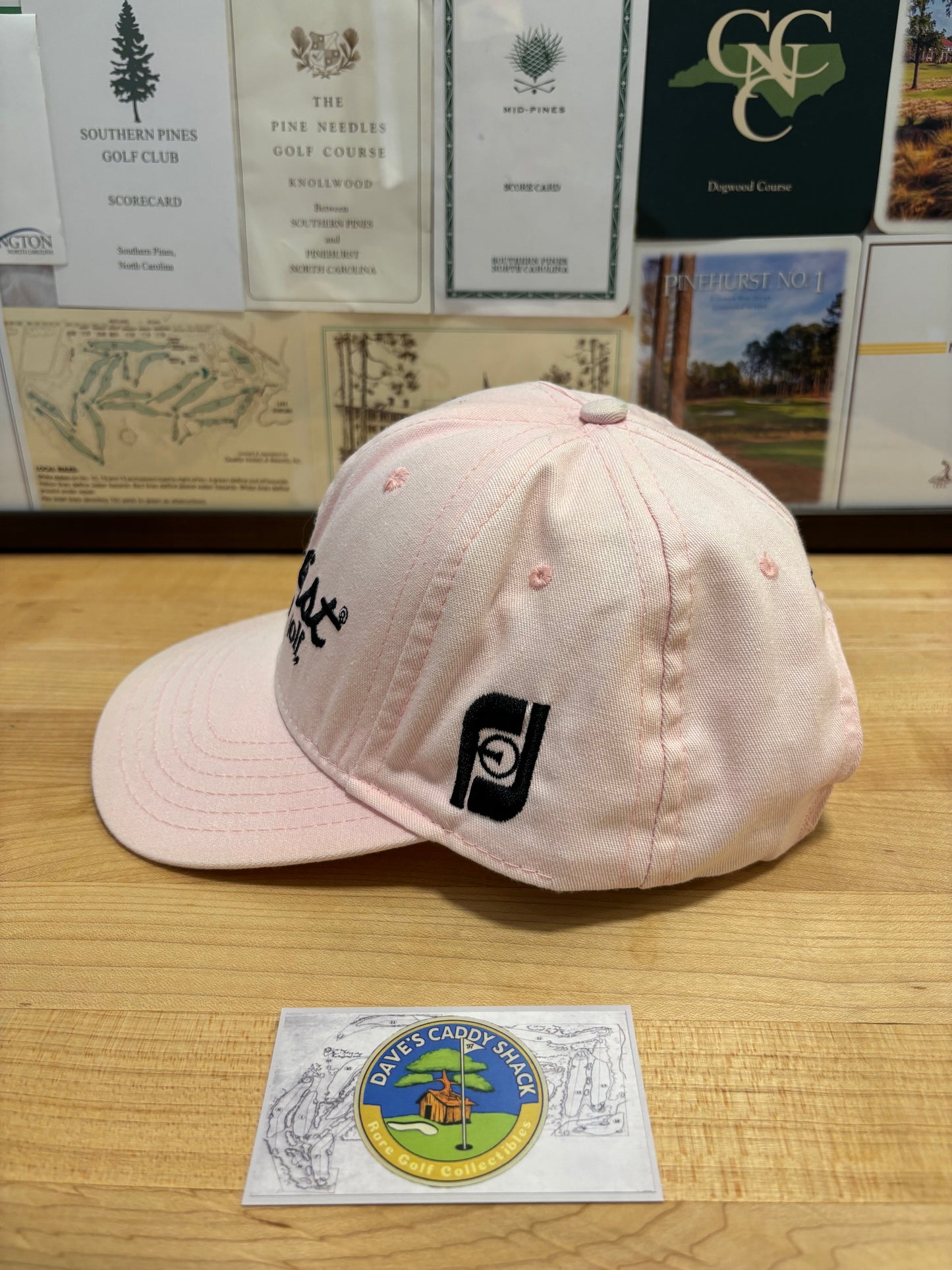 1990s Vintage Titleist Footjoy Script Logo Hat Pink