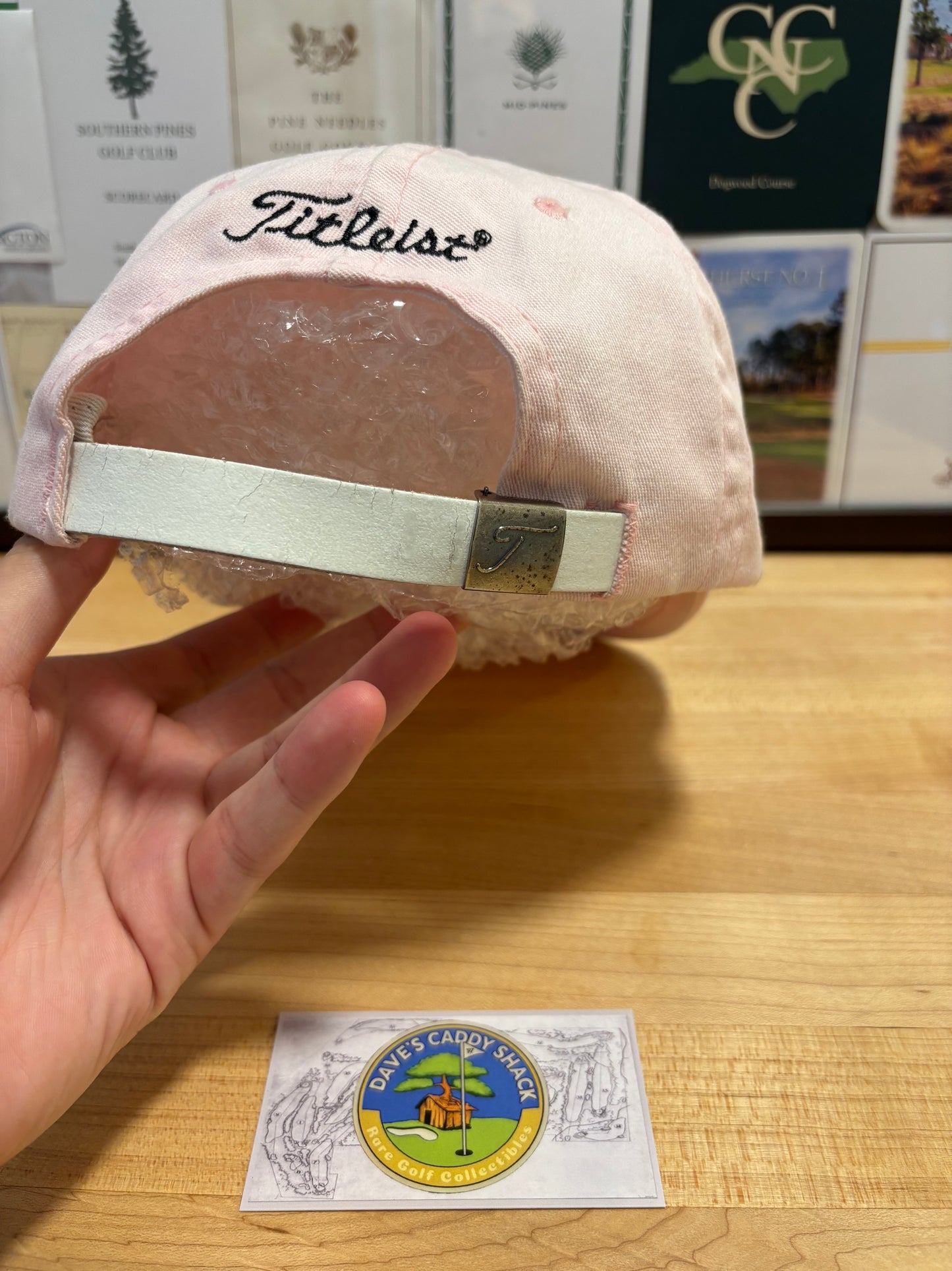 1990s Vintage Titleist Footjoy Script Logo Hat Pink