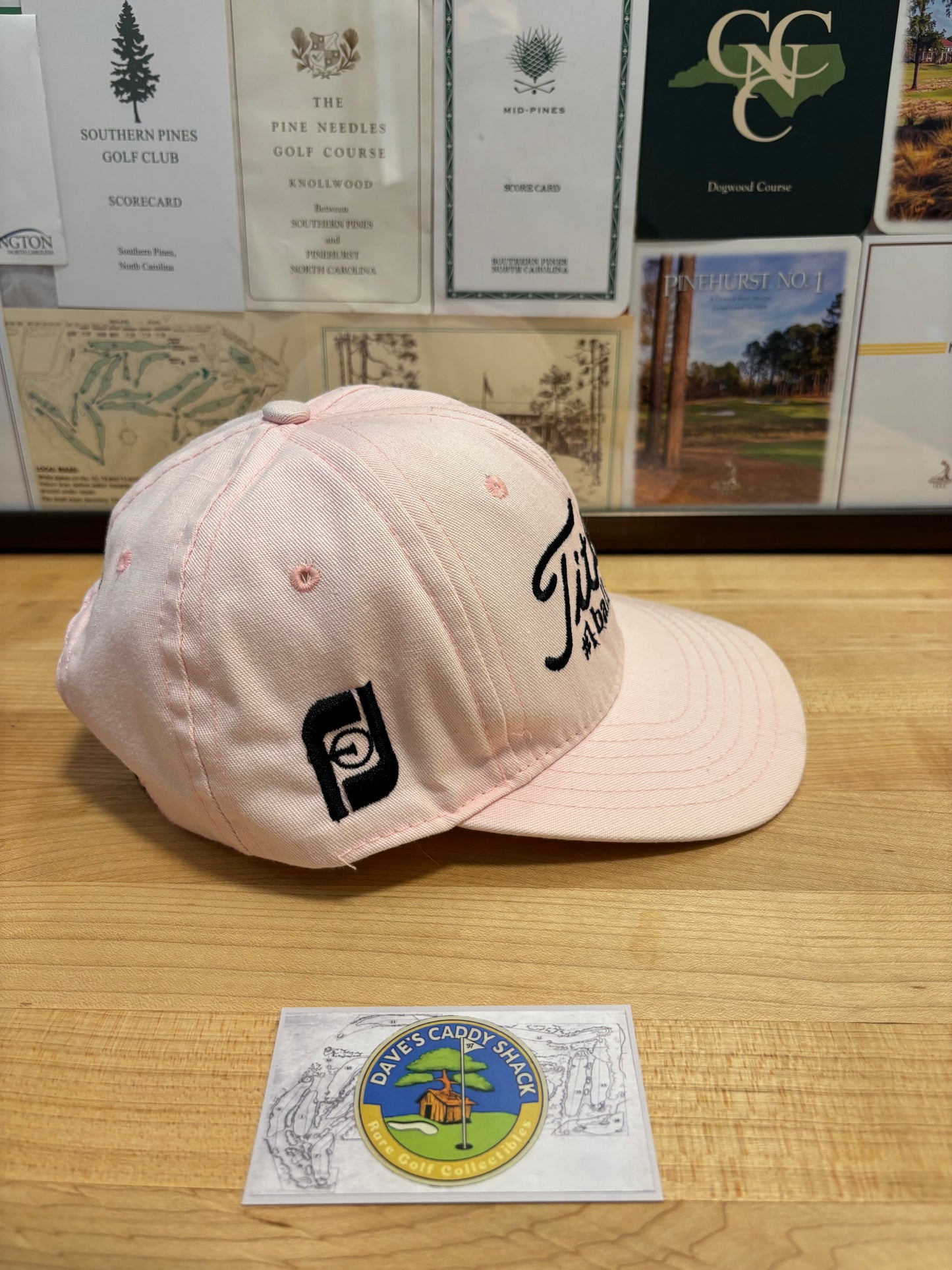1990s Vintage Titleist Footjoy Script Logo Hat Pink
